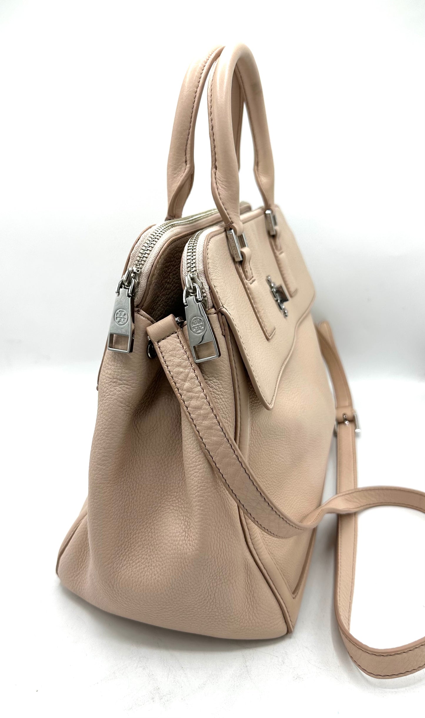 Tory Burch Mercer Dome Satchel – Light Oak