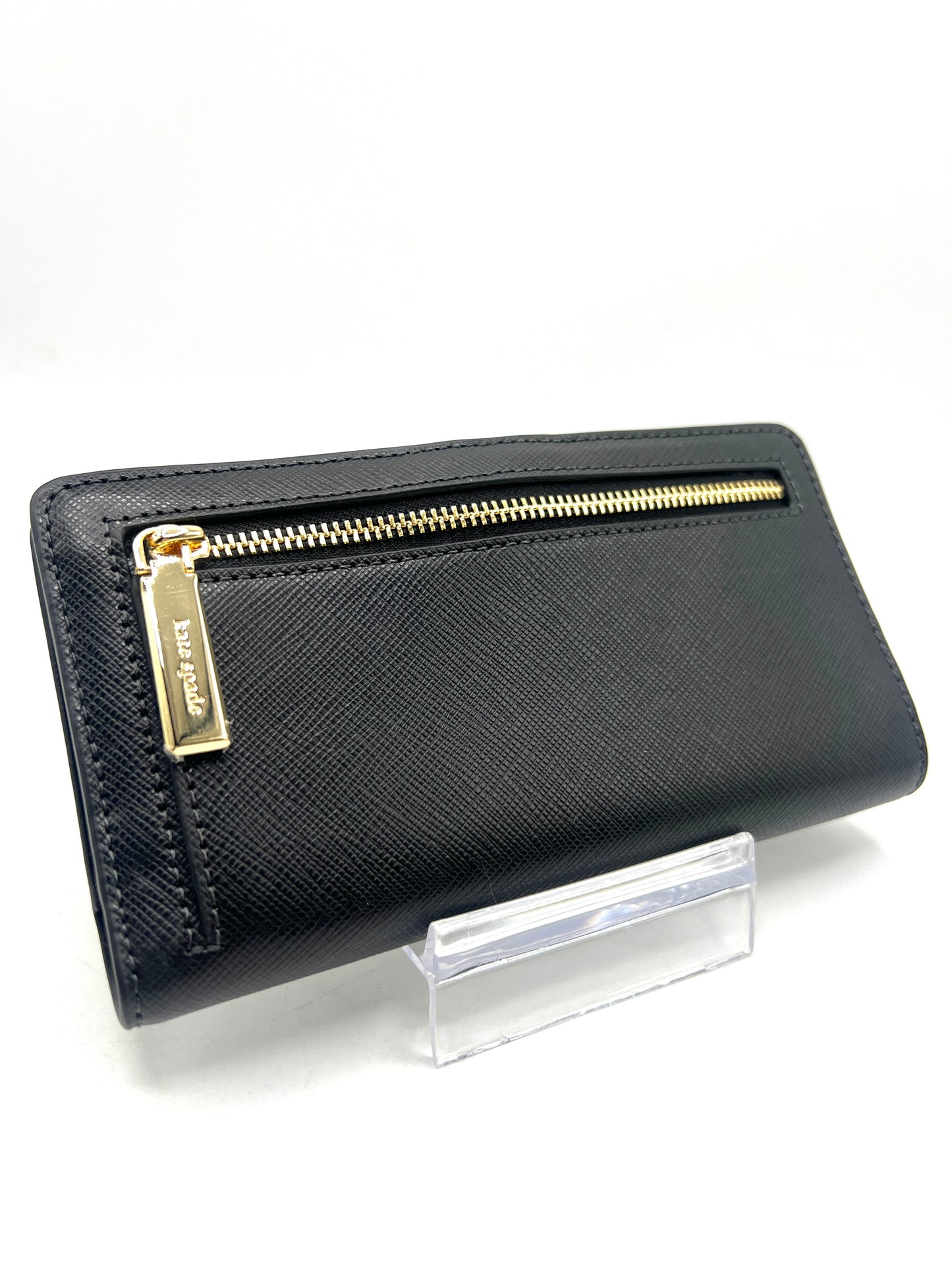 Kate Spade Madison Large Slim Wallet – Black Saffiano Leather