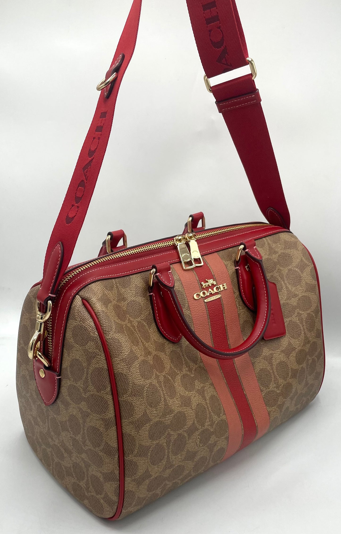Coach Rowan Large Satchel - Signature Stripe