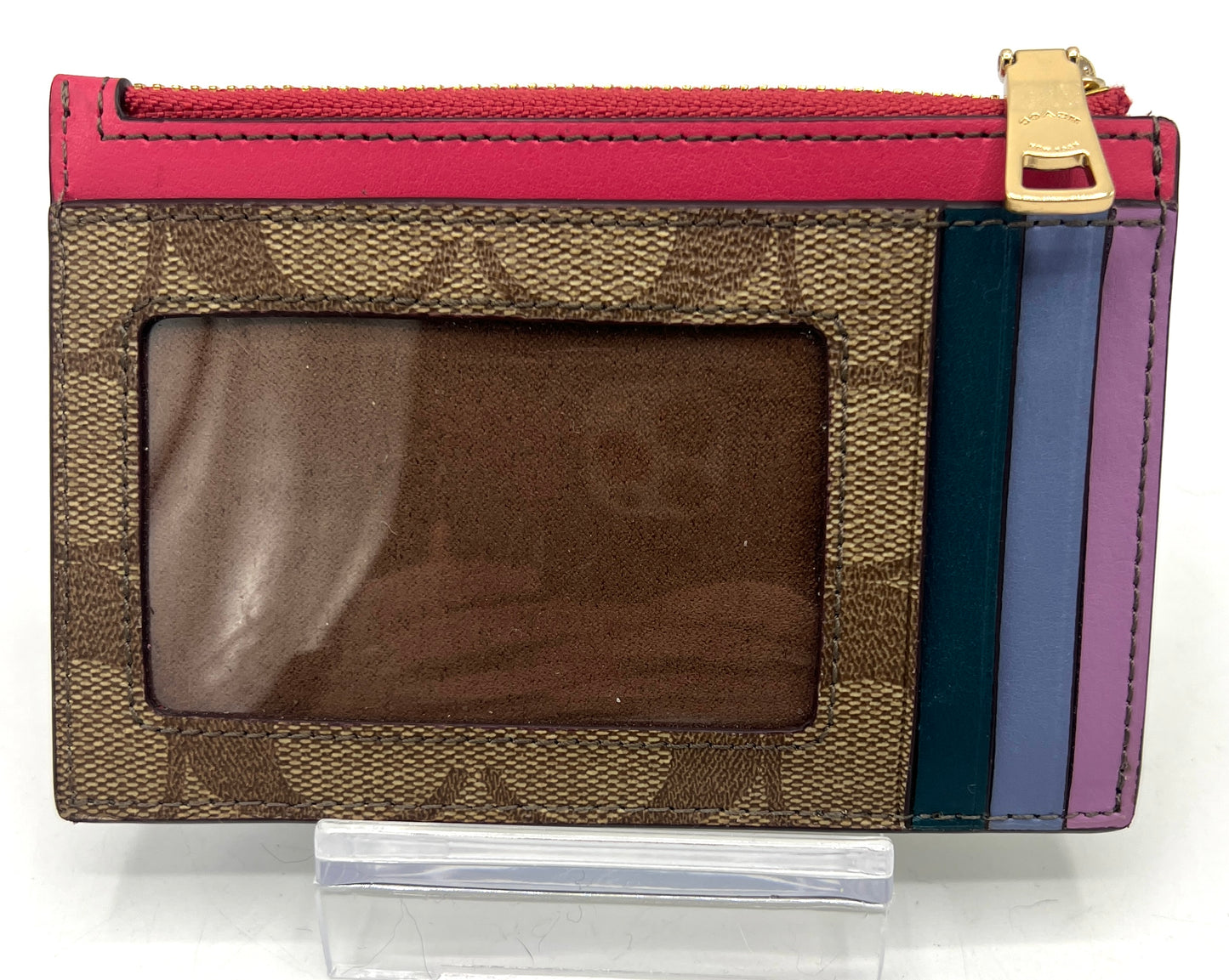 Coach Xl Mini Skinny Rainbow ID Card Wallet