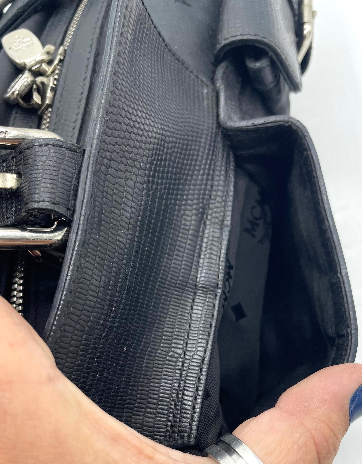 MCM Nylon Monogram Barrel Bag