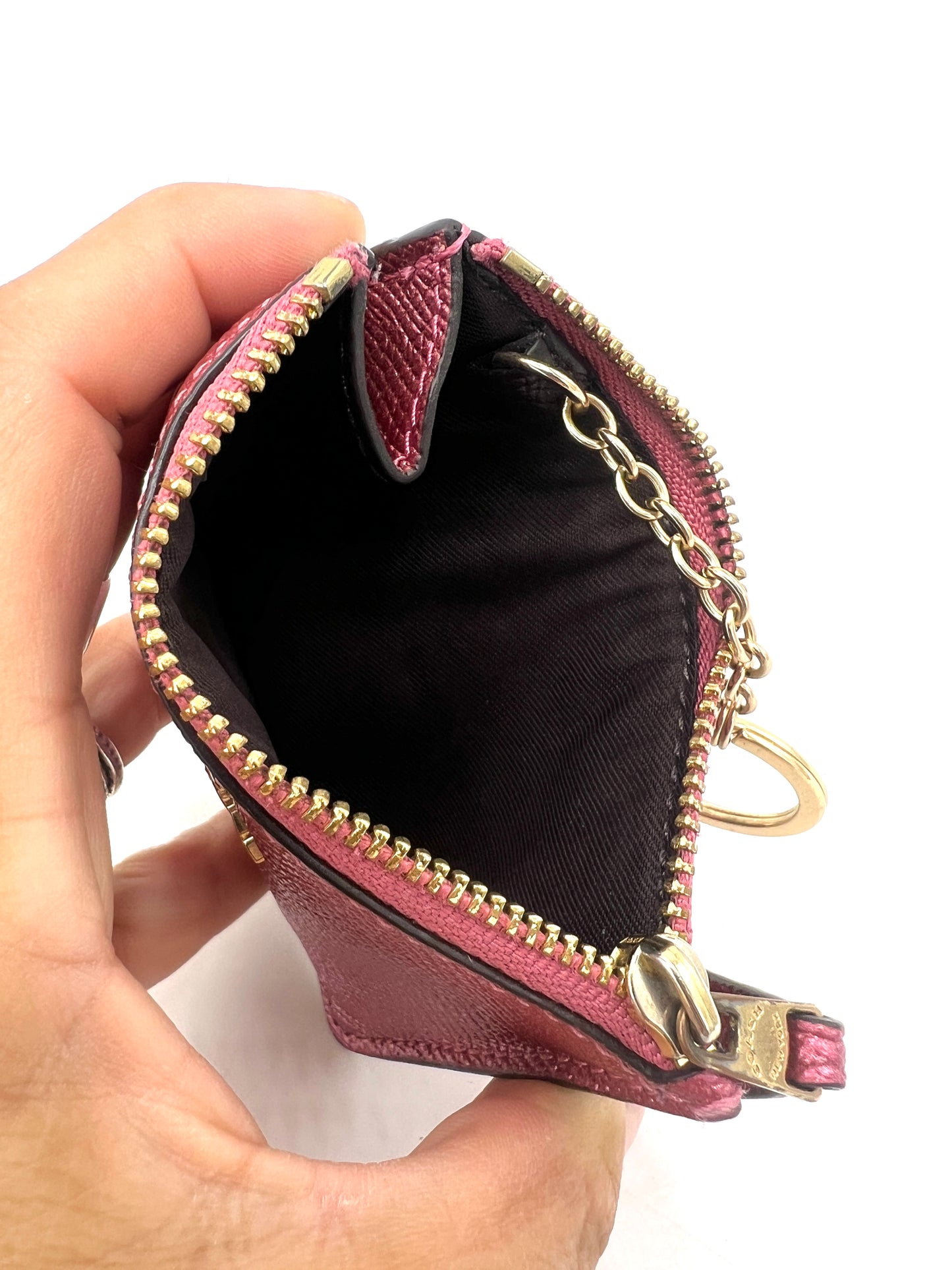 Coach Skinny Mini ID Wallet – Metallic Antique Blush