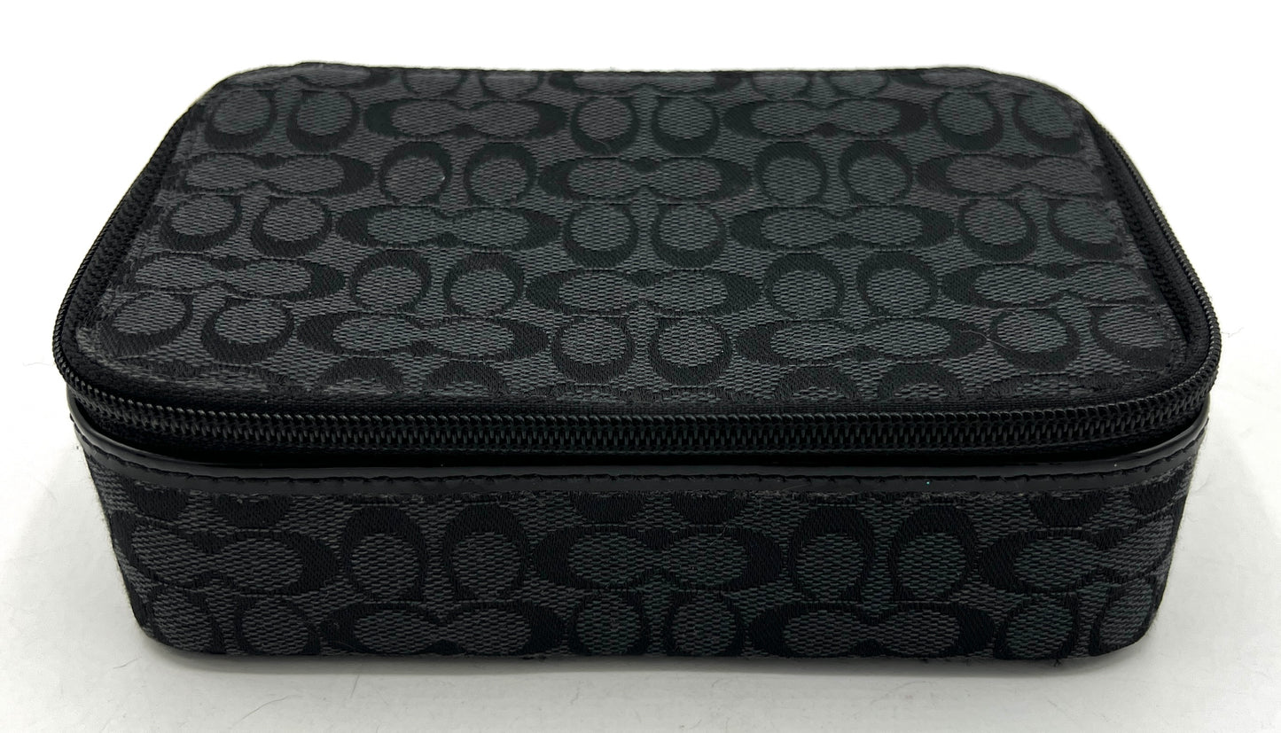 Coach Black Signature Canvas Jewelry Box
