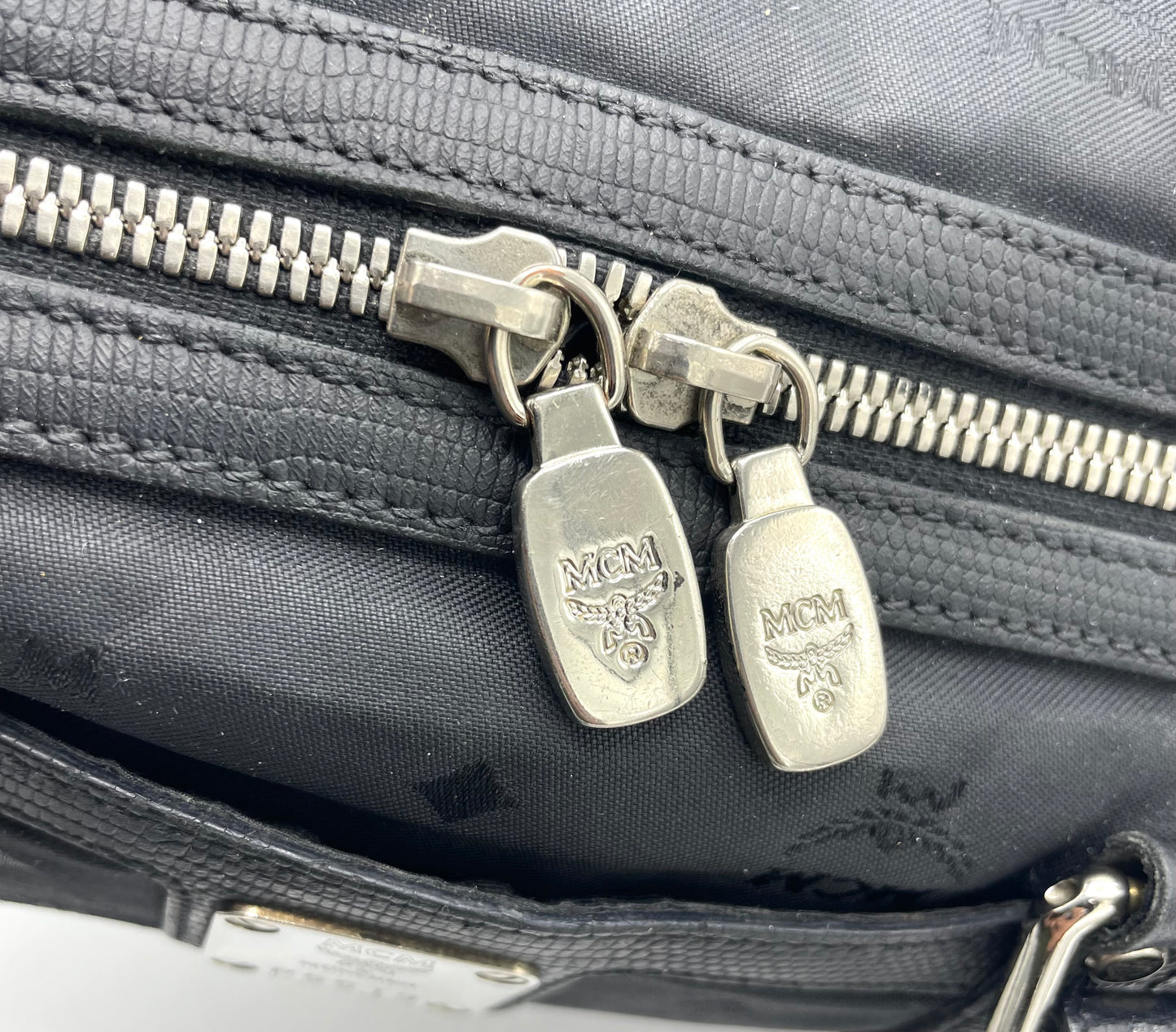 MCM Nylon Monogram Barrel Bag
