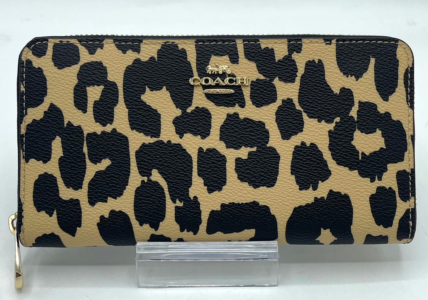 Coach Long Zip Around Wallet – Leopard Print (CR624)