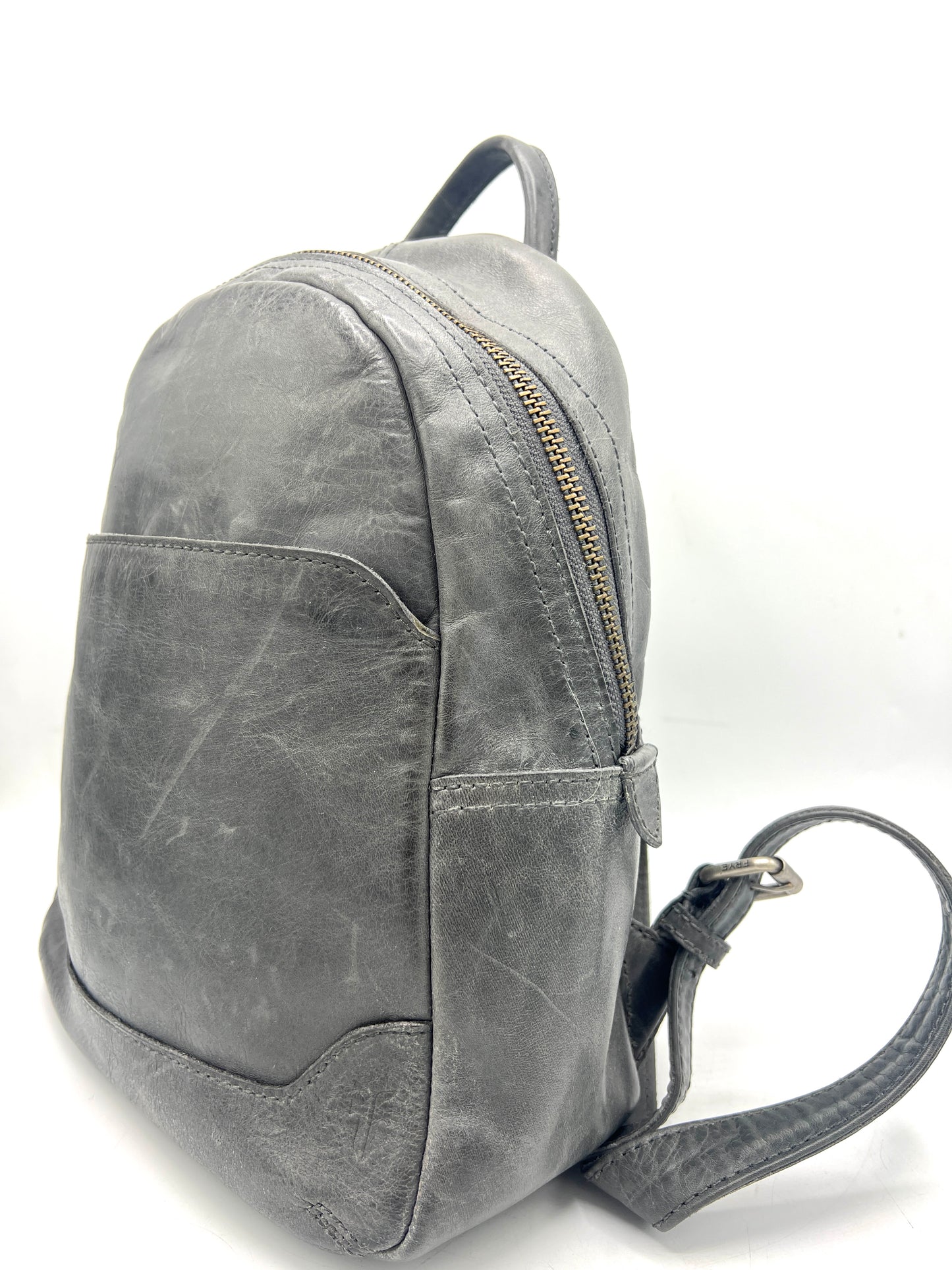 Frye Melissa Medium Leather Backpack – Slate Gray
