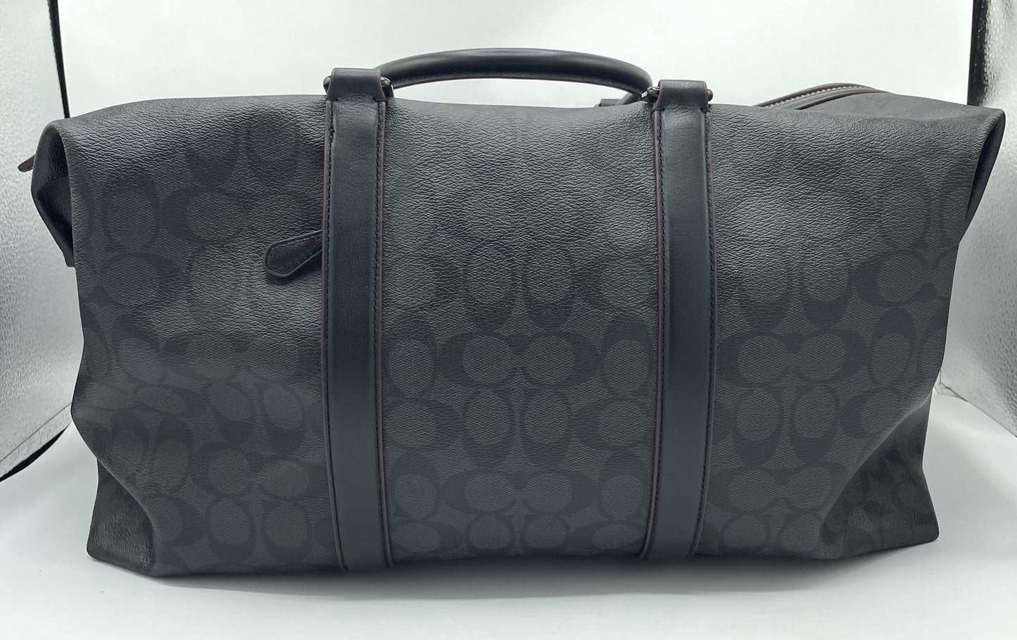 Coach Trekker Duffle – Signature Canvas with Oxblood Accents
