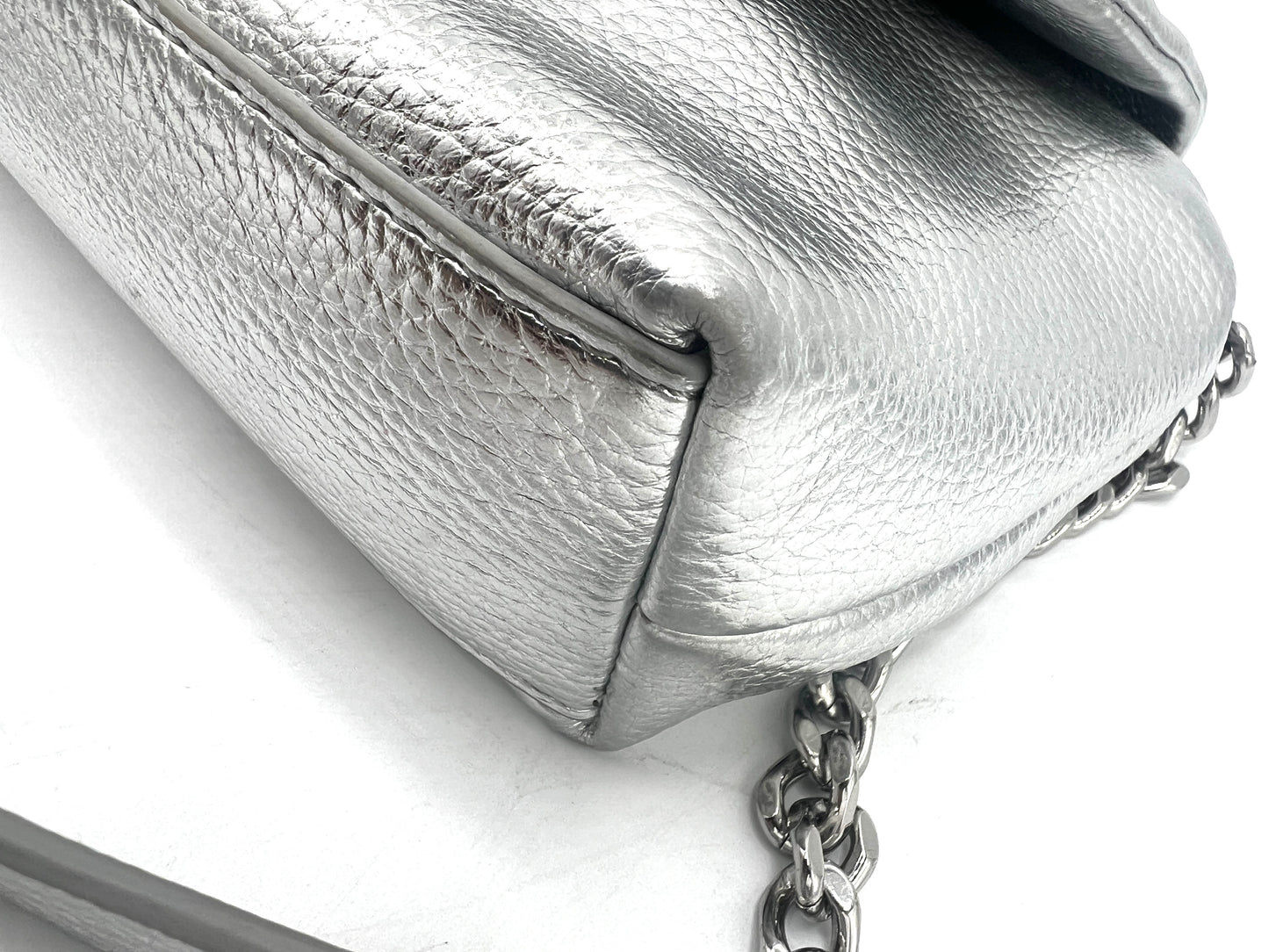 Rebecca Minkoff Flap Crossbody – Silver Leather