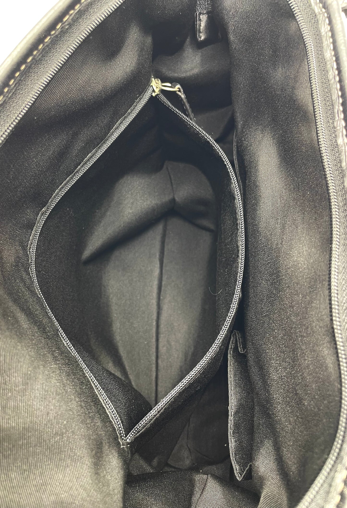 Coach Leah Black and Silver Signature Turnlock Satchel