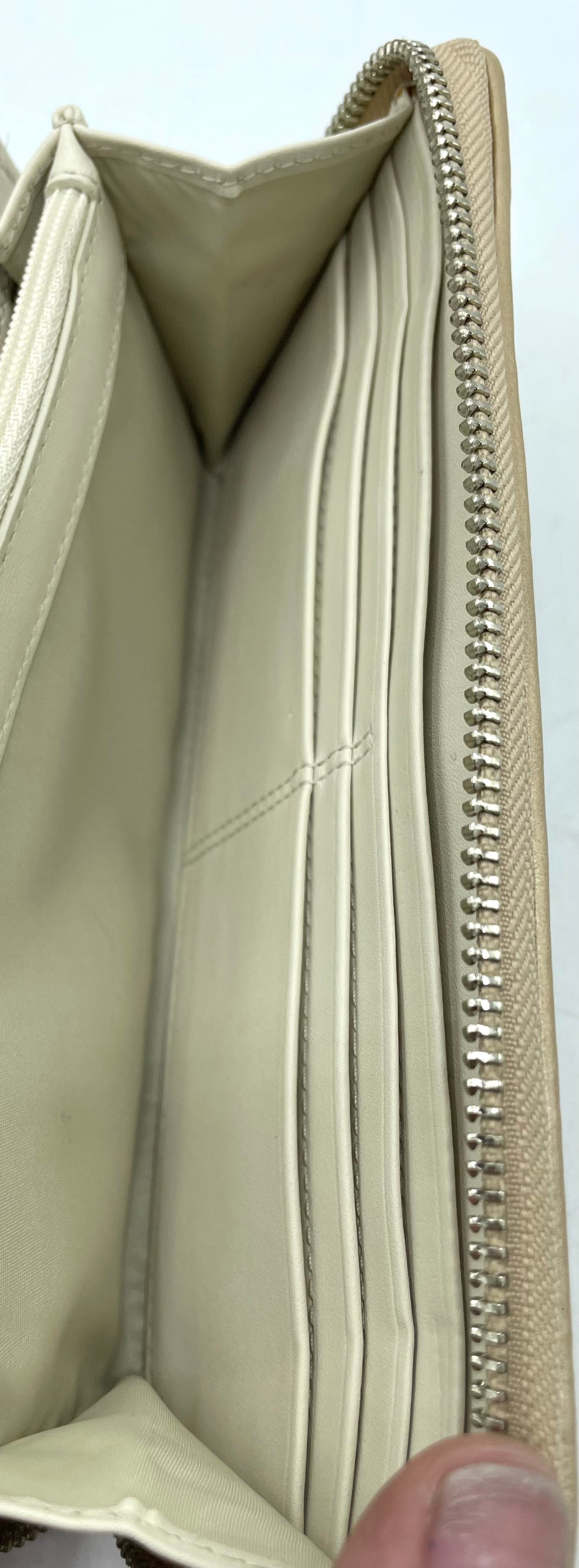Coach Accordion Zip Wallet – Beige Iridescent Python with Pleating