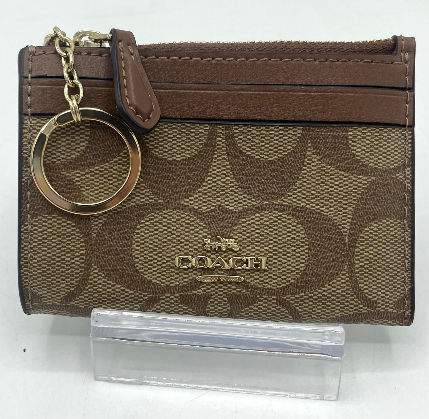 Coach Mini Skinny ID Case - Dark Brown Suede Interior