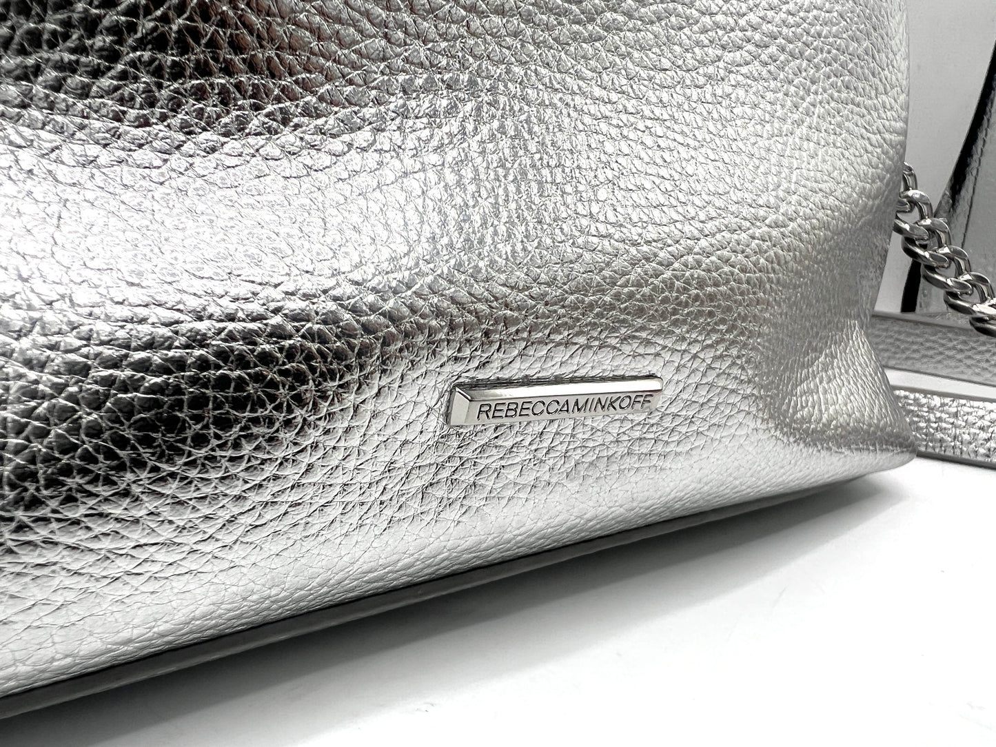 Rebecca Minkoff Flap Crossbody – Silver Leather