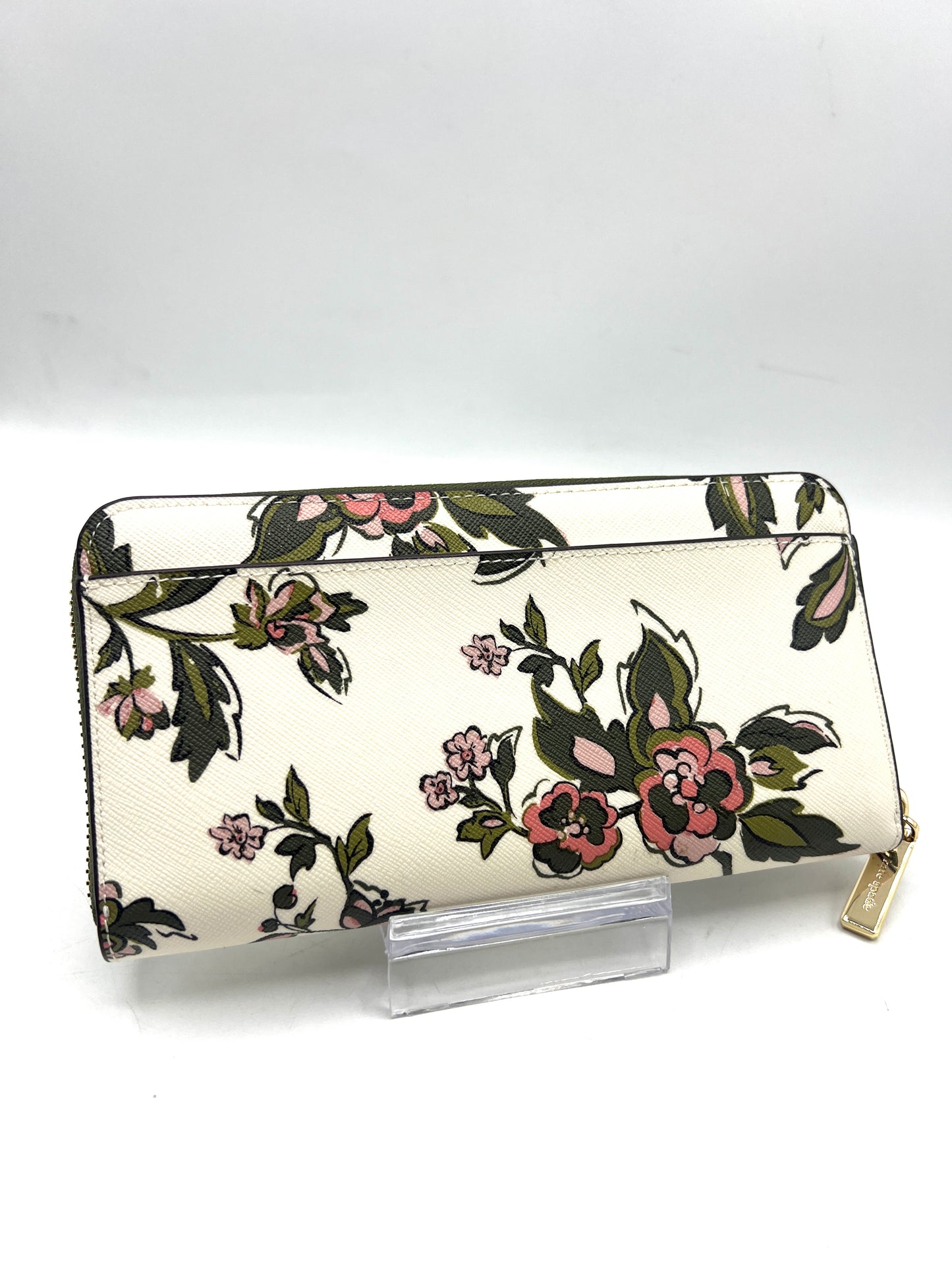 Kate Spade Madison Floral Large Continental Wallet – Off-White with Green & Pink Print