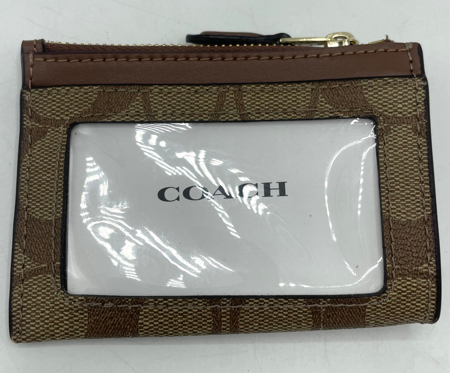 Coach Mini Skinny ID Case - Dark Brown Suede Interior