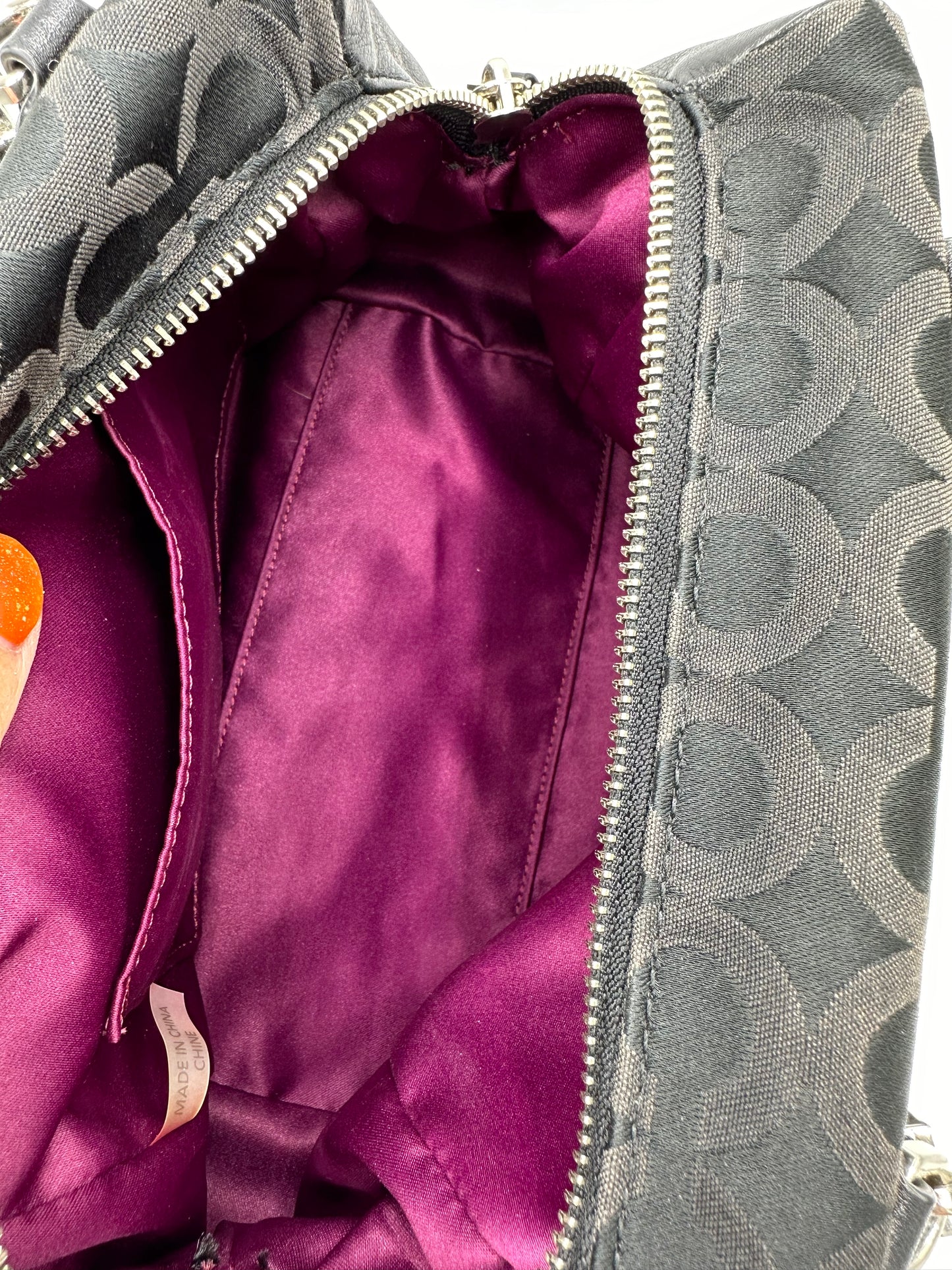 Coach Madison Op Art Sateen Mini Satchel – Black Sateen / Op Art