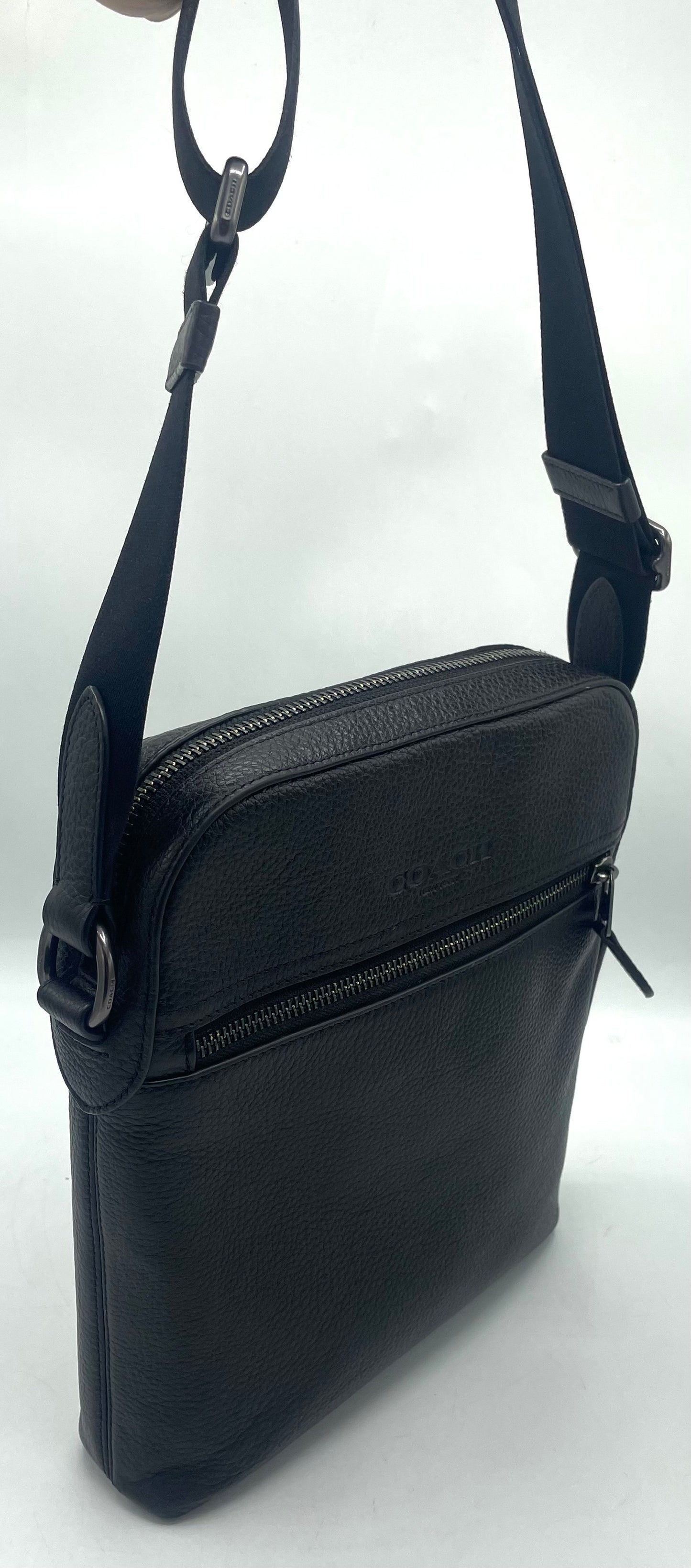 Coach Houston Flight Bag – Black Pebbled Leather (Style 4011)