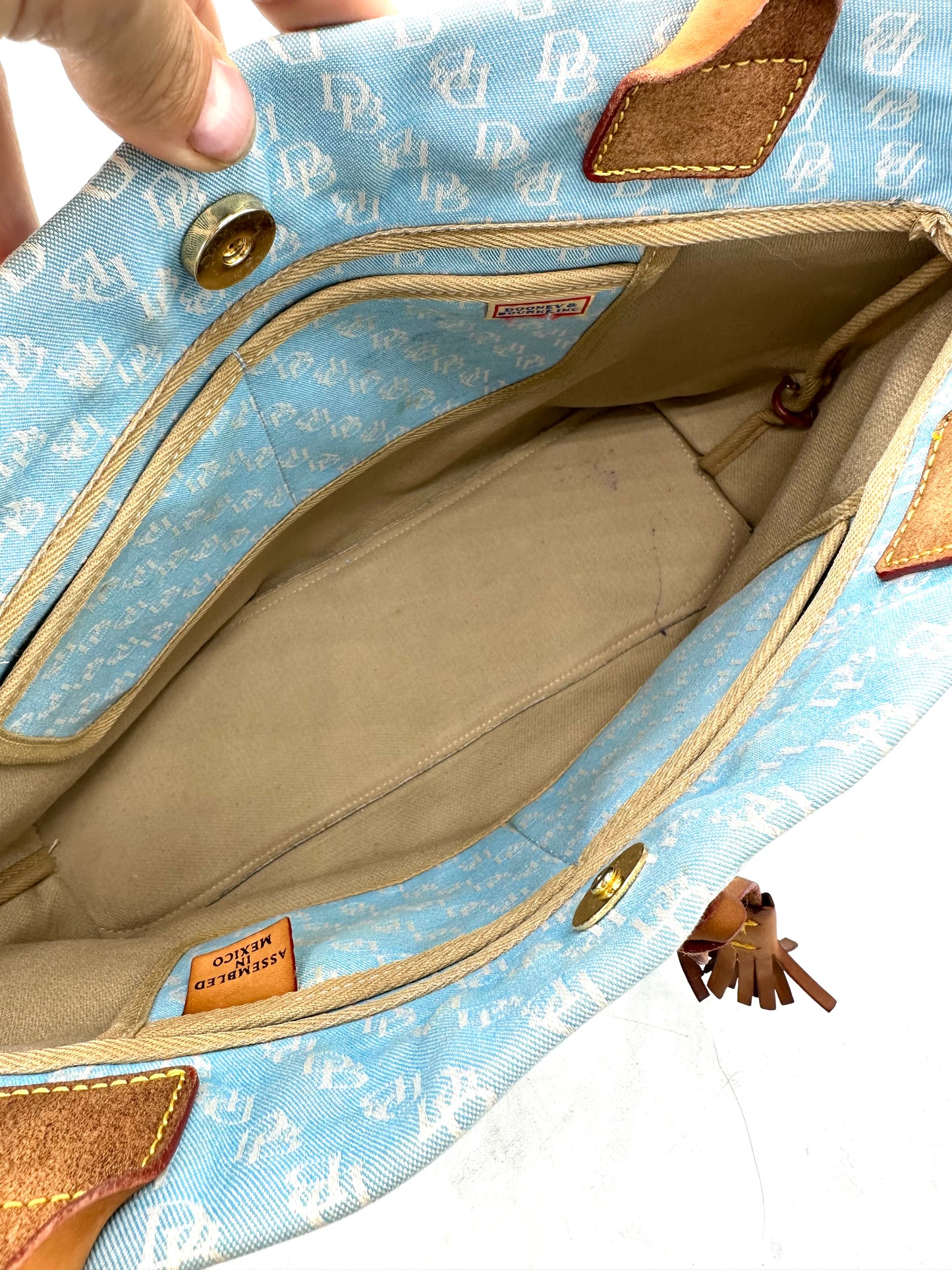 Dooney & Bourke Vintage Monogram Denim Tote – Light Blue *Clearance Rack*