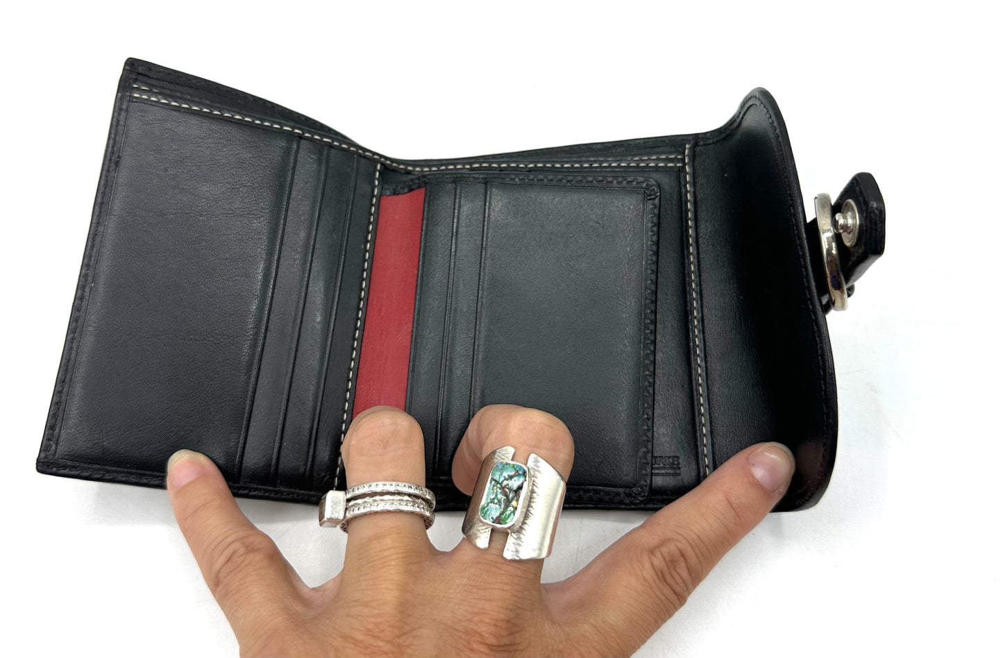 Dooney & Bourke Monogram Tri-Fold Wallet – Gray with Black Monogram
