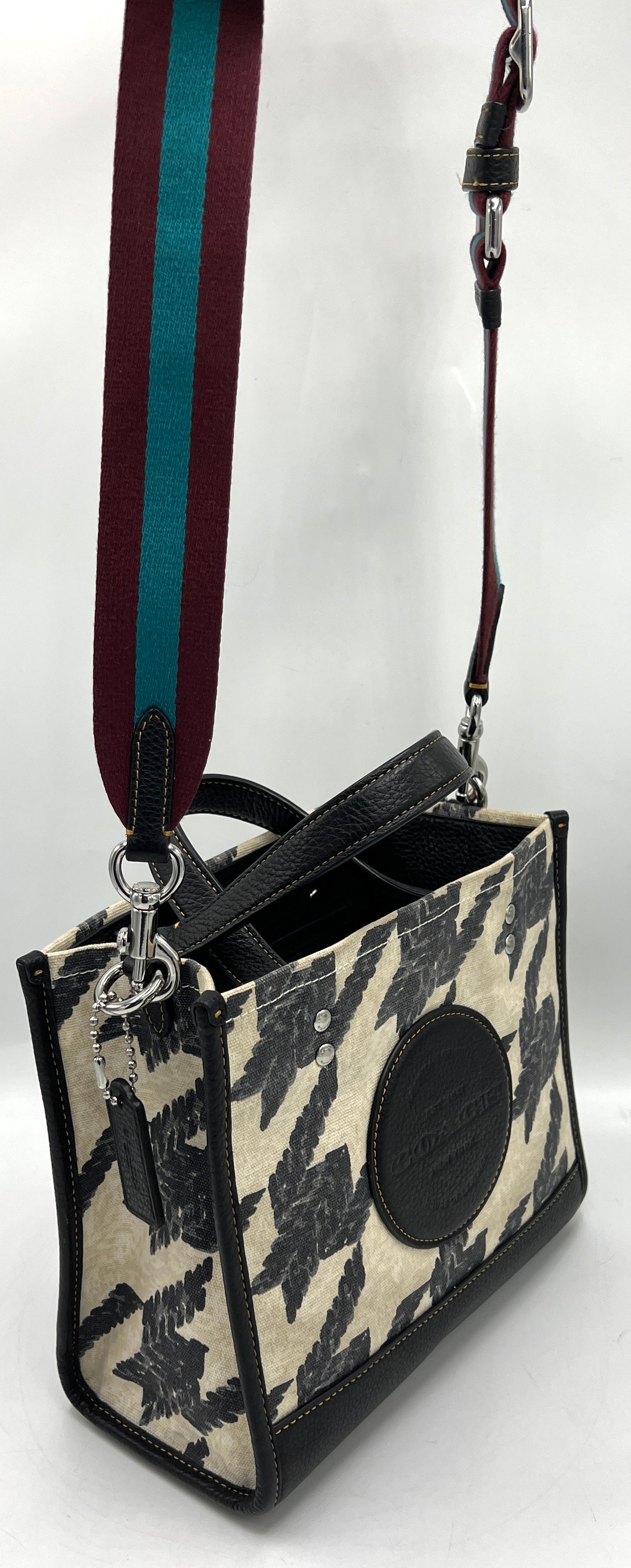 Coach Dempsey Tote 22 with Houndstooth Print