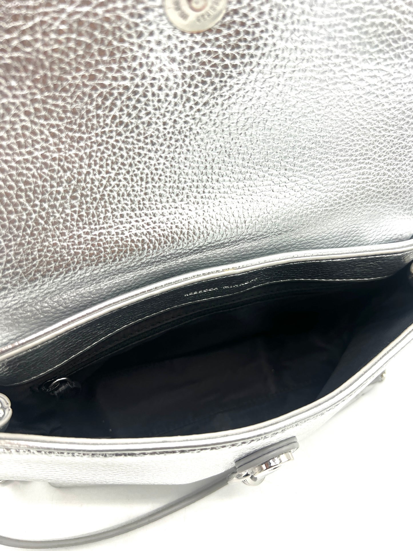 Rebecca Minkoff Flap Crossbody – Silver Leather