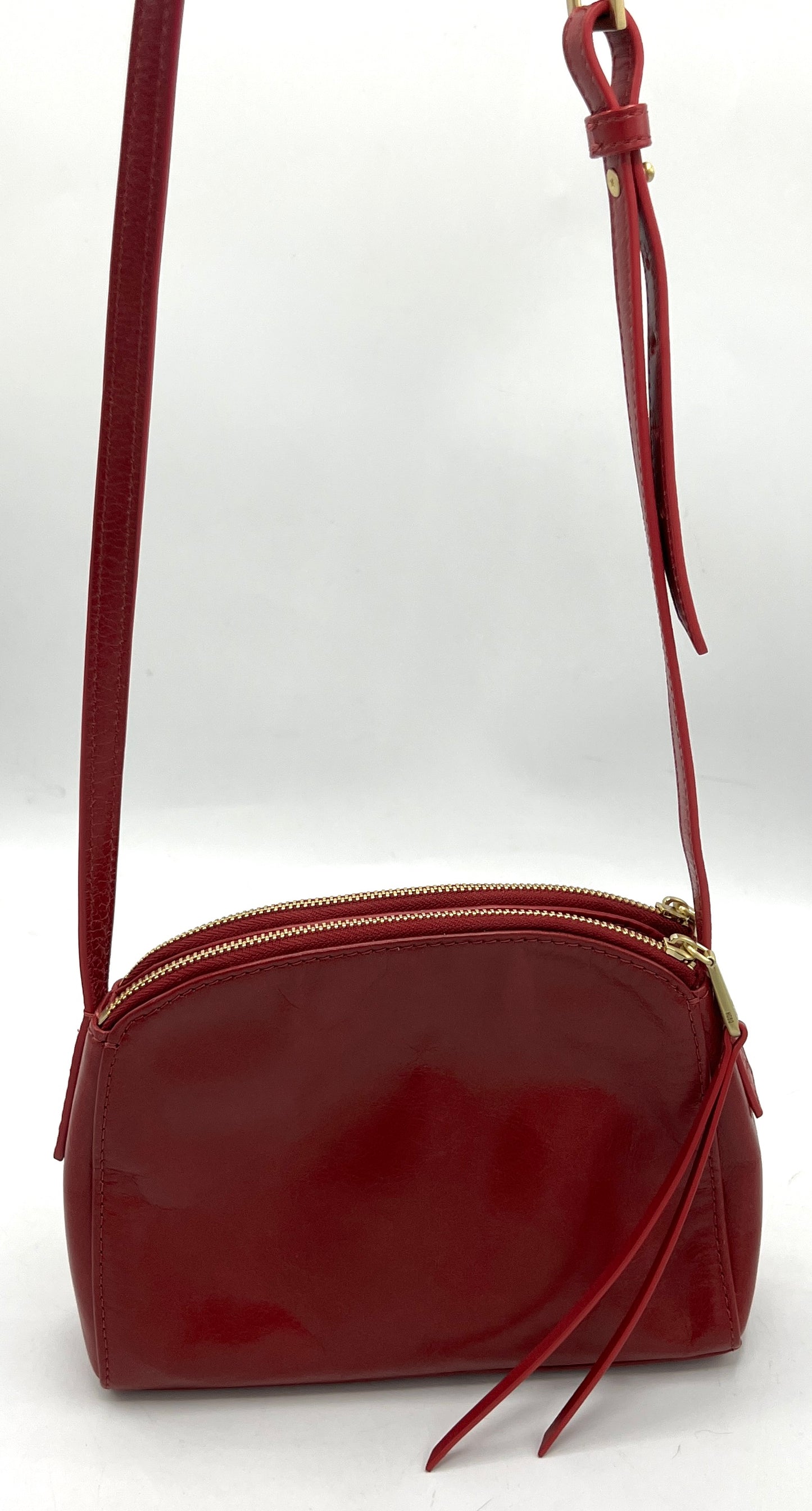 HOBO Evella Crossbody in Fuchsia – Glazed Leather Mini