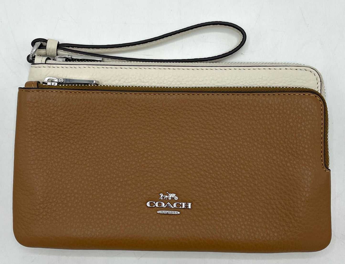 Coach Double Zip Wallet – Saddle & Chalk Leather