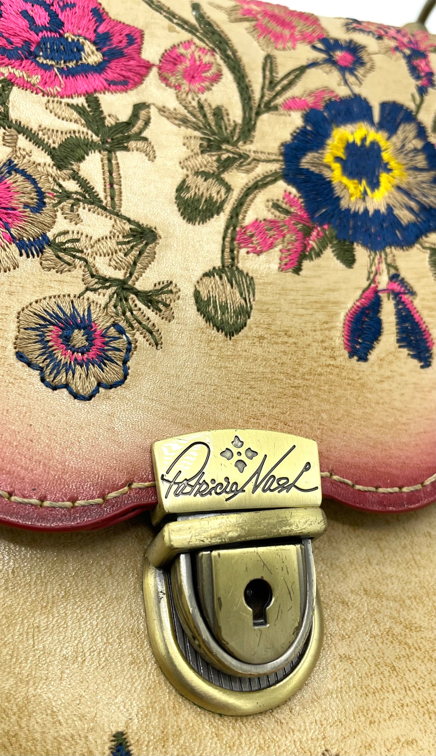 Patricia Nash Prairie Rose Embroidery Simona Satchel