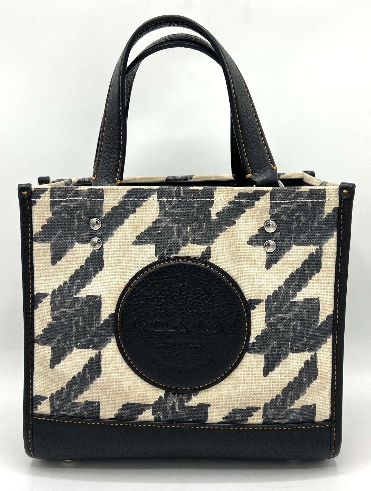 Coach Dempsey Tote 22 with Houndstooth Print