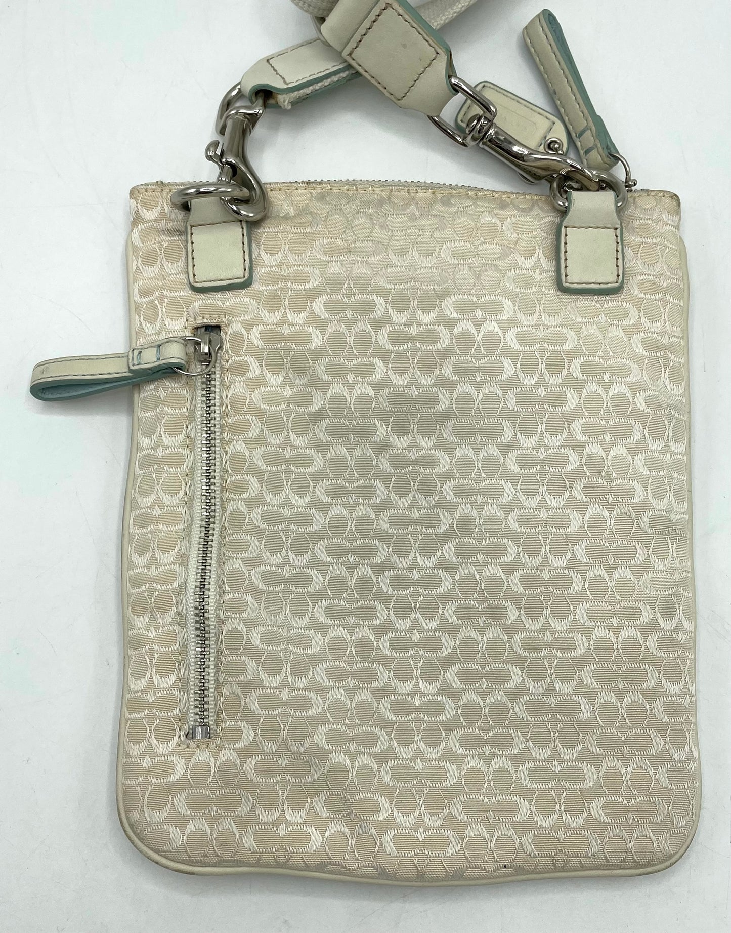 Coach Swing Pack Original Signature White with Flowers and Bee