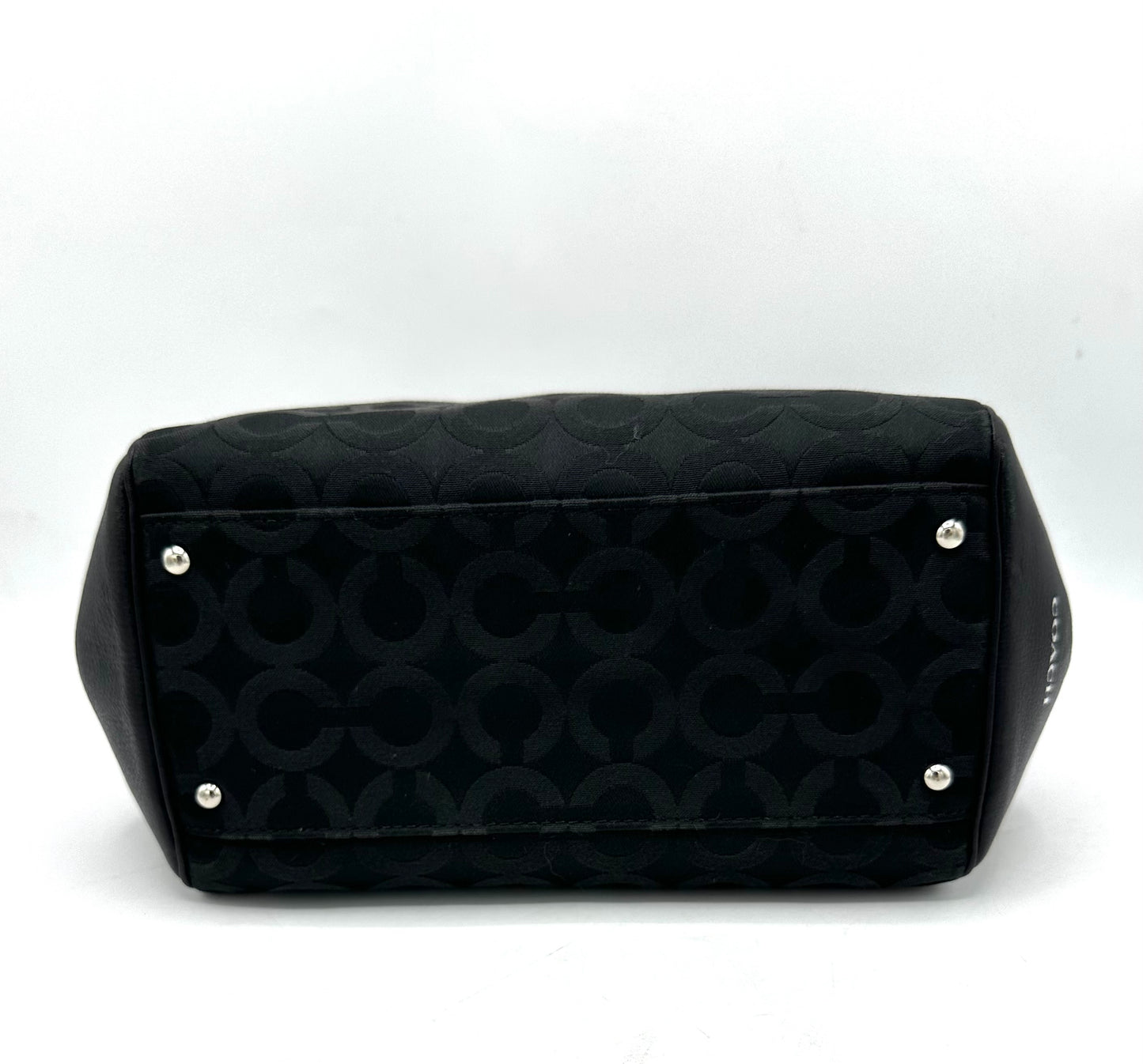 Coach Madison Op Art Sateen Mini Satchel – Black Sateen / Op Art