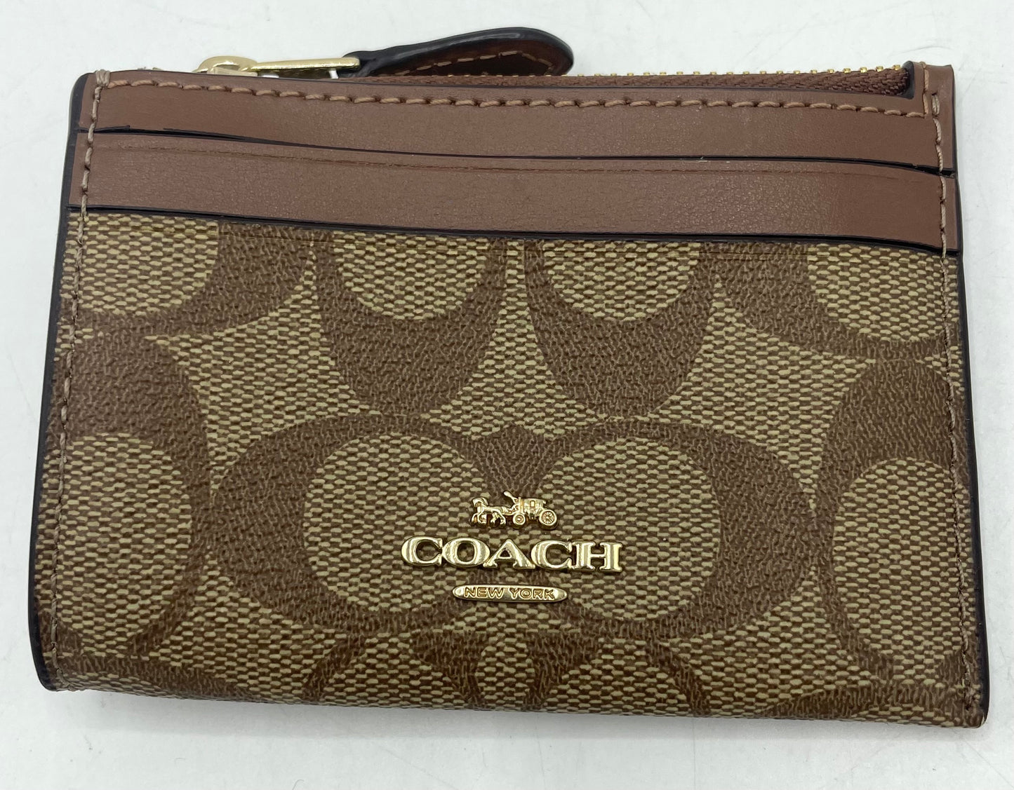 Coach Mini Skinny ID Case - Dark Brown Suede Interior