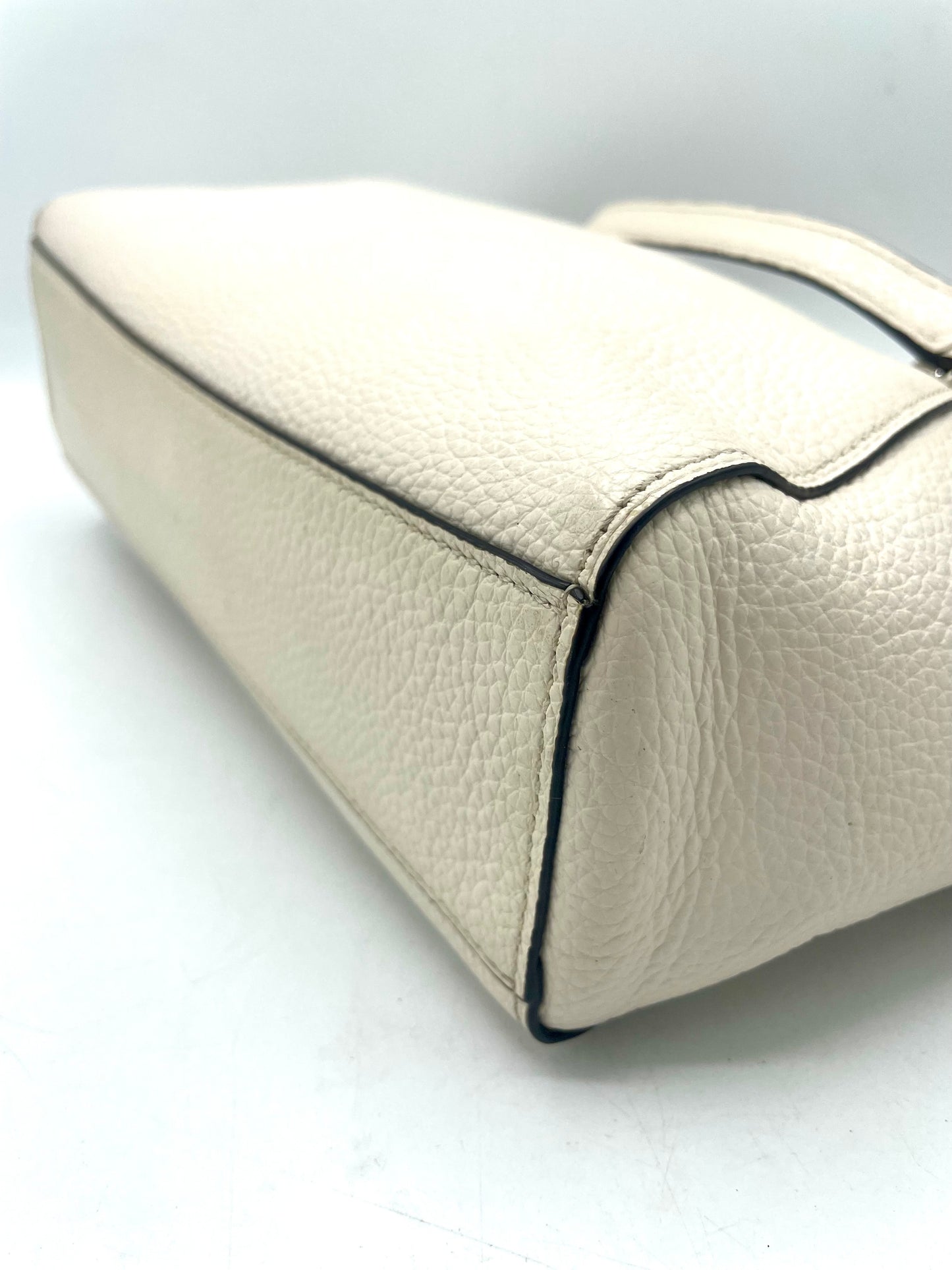 Coach Kelsey Chain Satchel with Floral Rivets – Chalk/Silver (F37773)