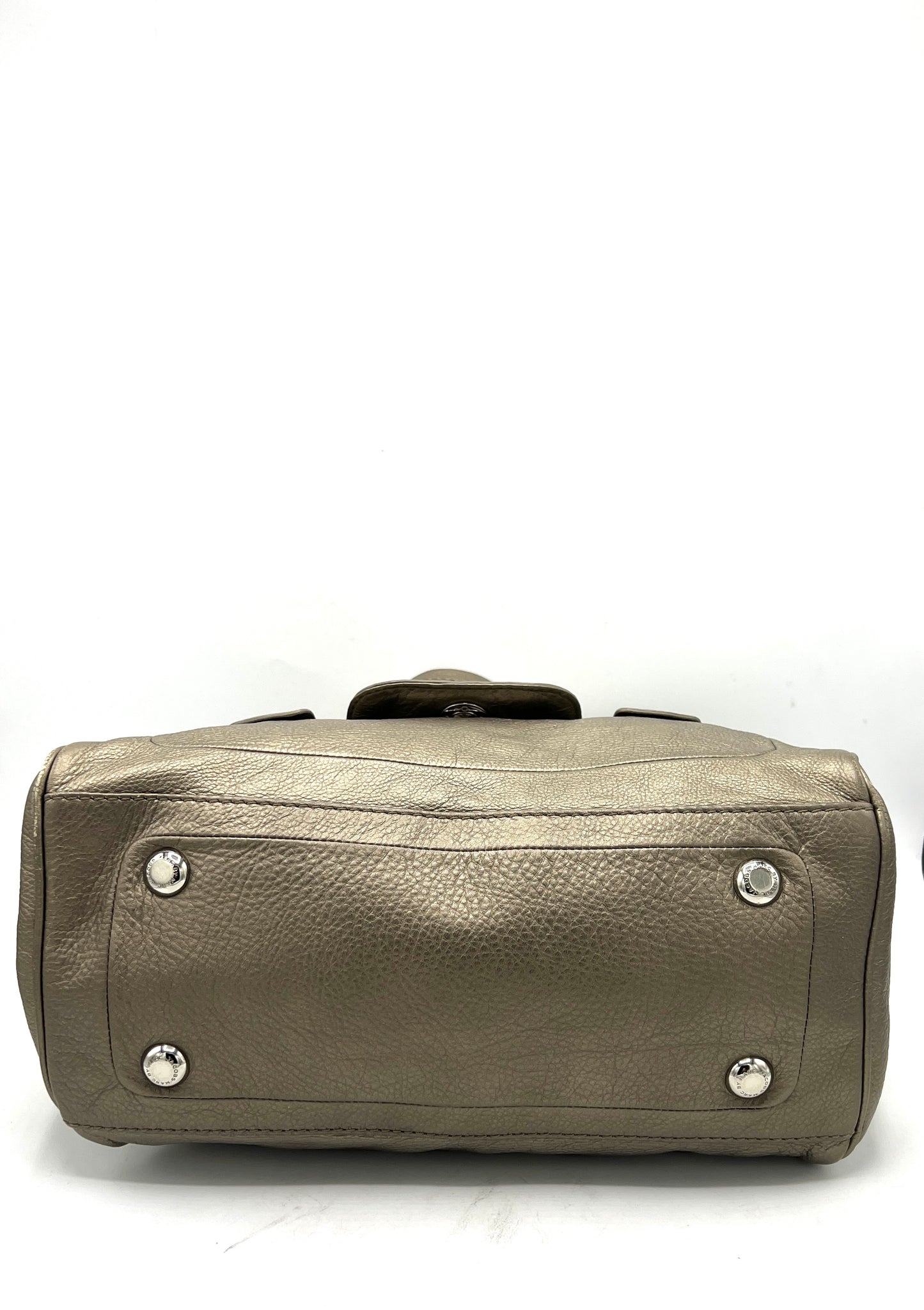 Marc by Marc Jacobs Totally Turnlock Quinn Satchel Handbag – Bronze Metallic Leather