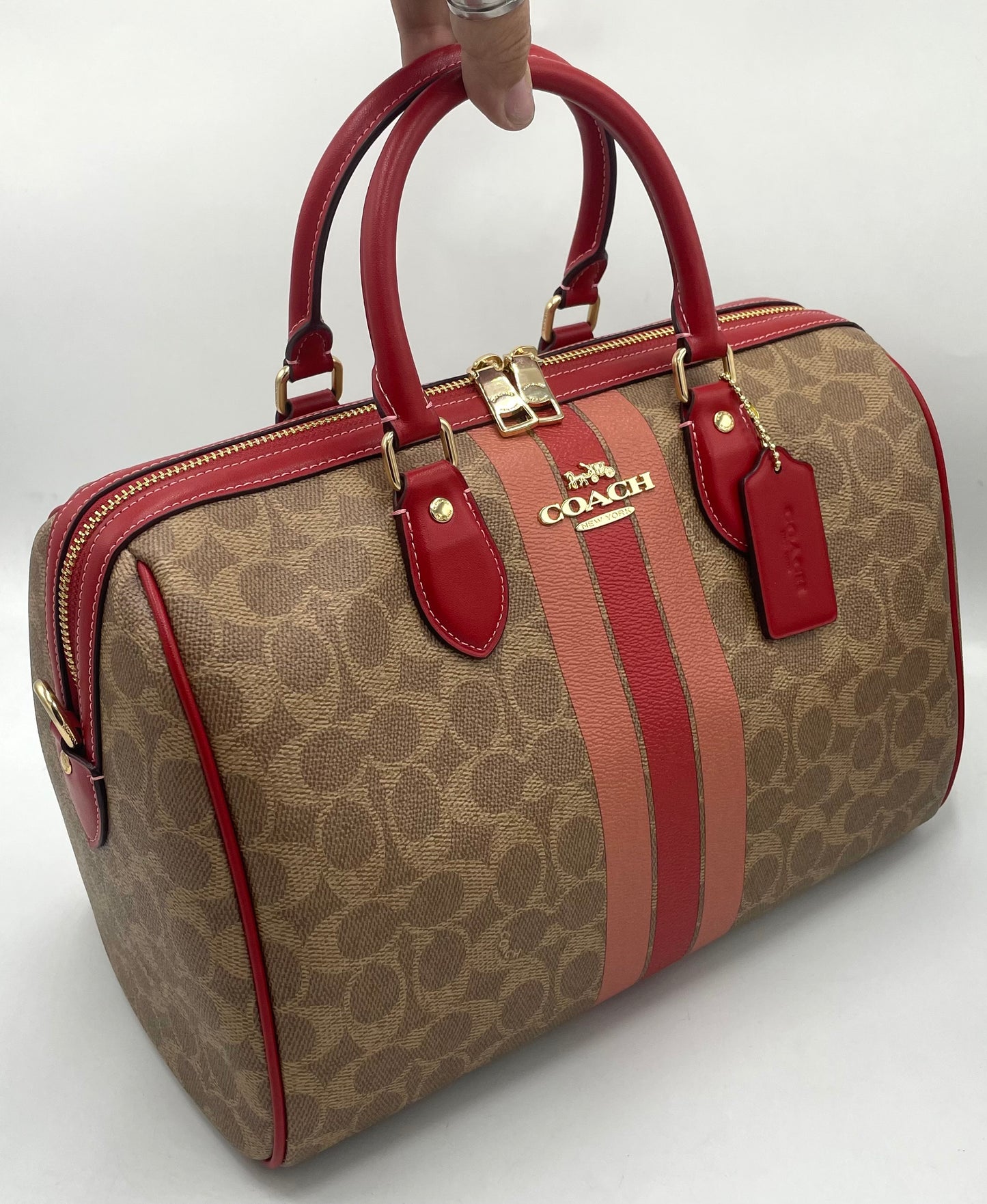 Coach Rowan Large Satchel - Signature Stripe