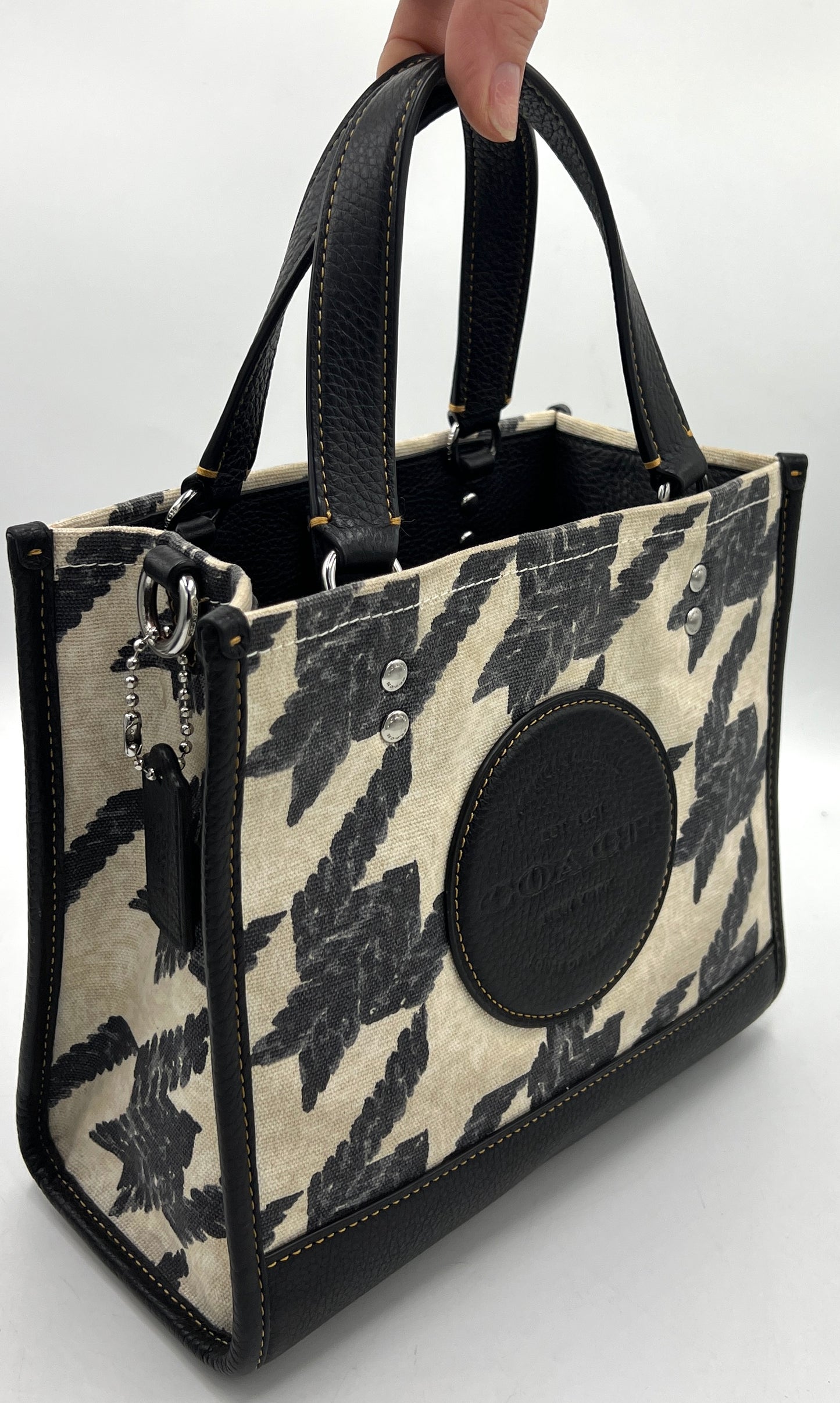 Coach Dempsey Tote 22 with Houndstooth Print