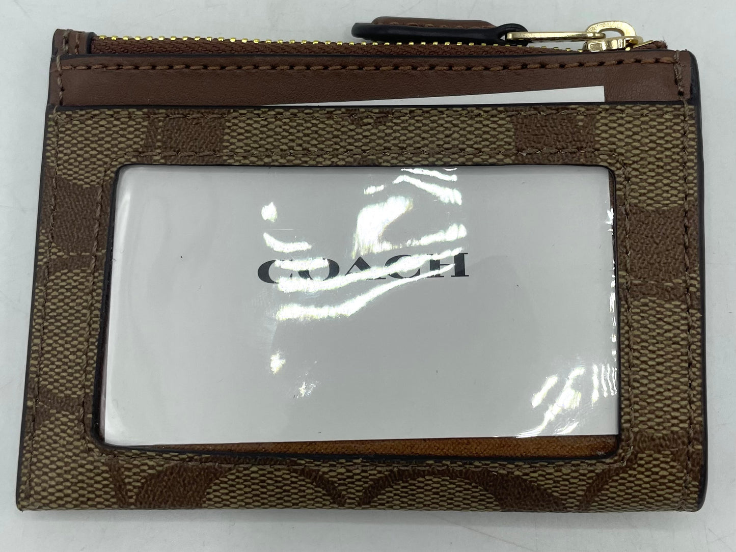 Coach Mini Skinny ID Case - Tan Suede Interior