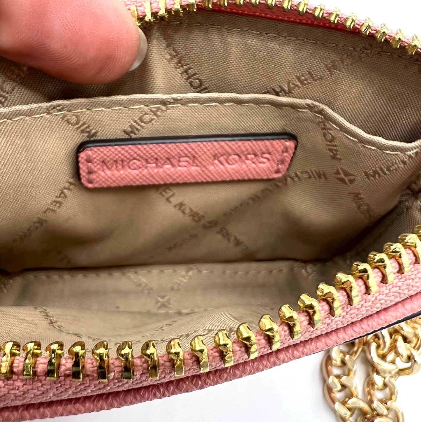 Michael Kors Medium Saffiano Leather Chain Card Case