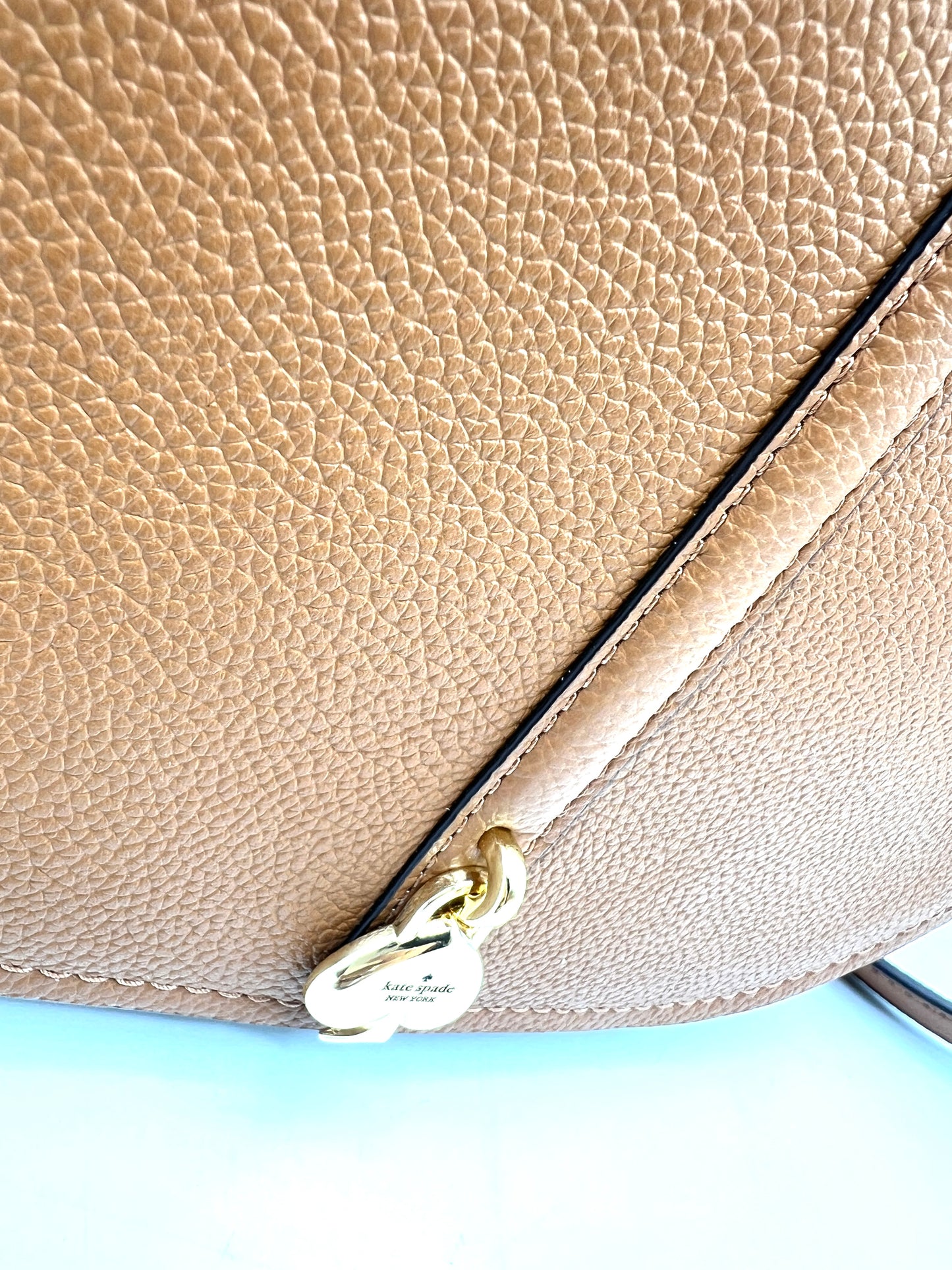 Kate Spade Kayla Pebbled Leather Saddle Bag – Warm Gingerbread