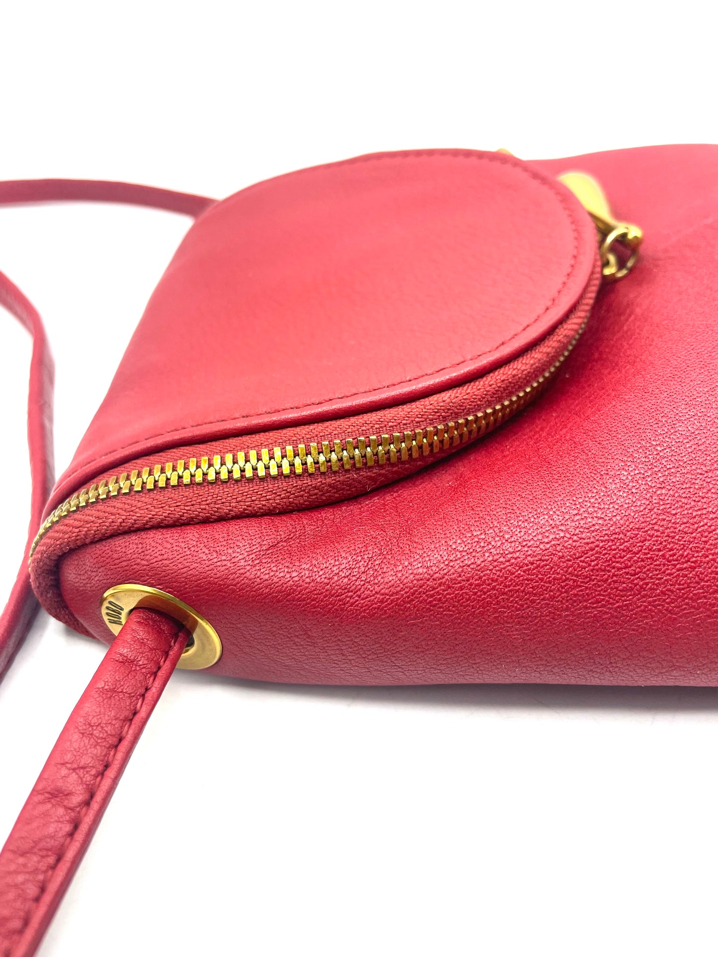 HOBO Fern Crossbody – Red Leather with Brass Hardware