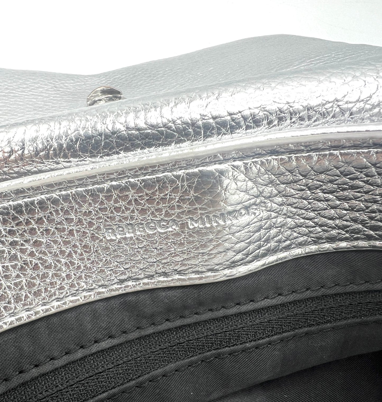 Rebecca Minkoff Flap Crossbody – Silver Leather
