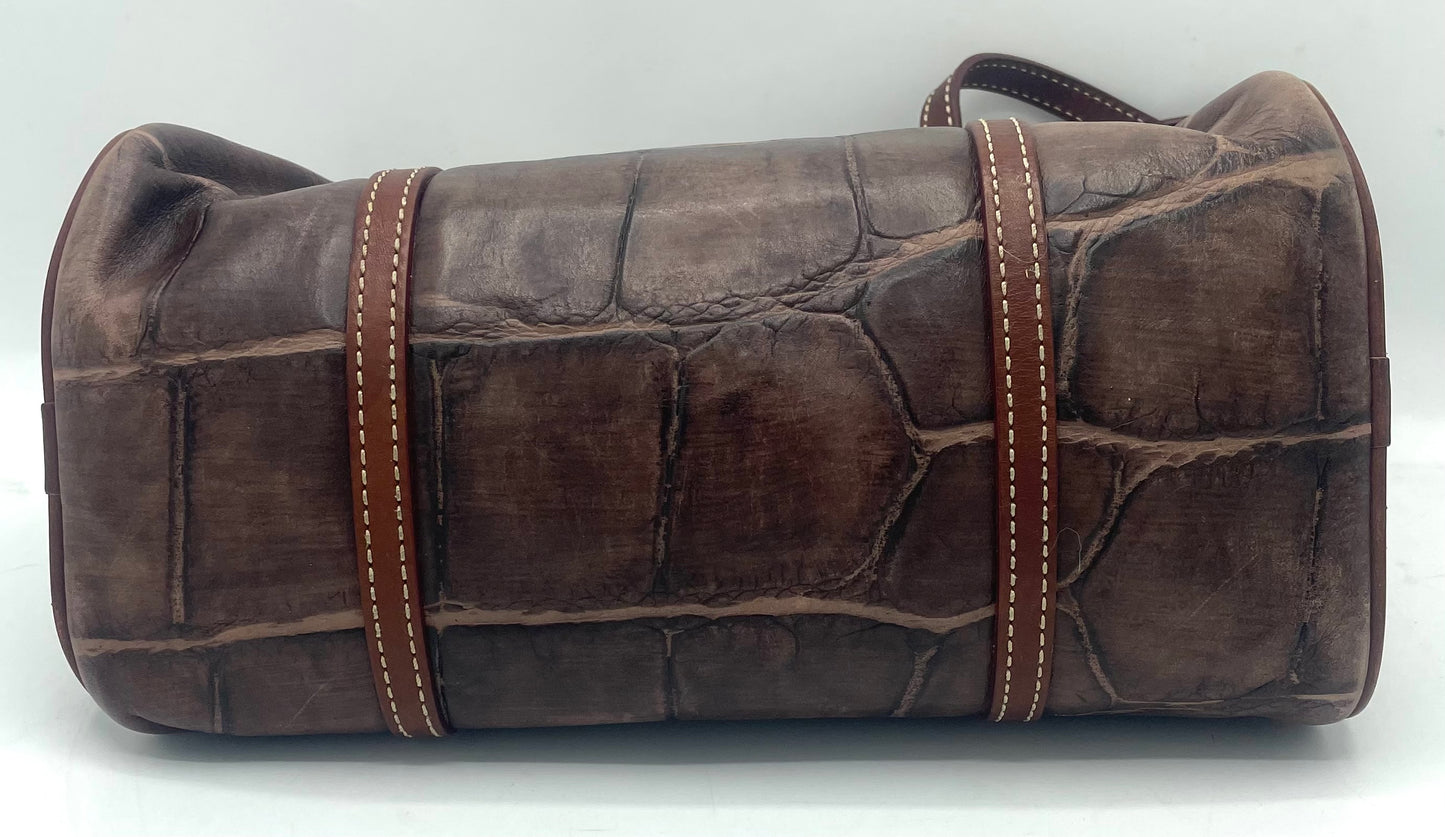 Dooney and Bourke Croc Embossed Barrel Bag
