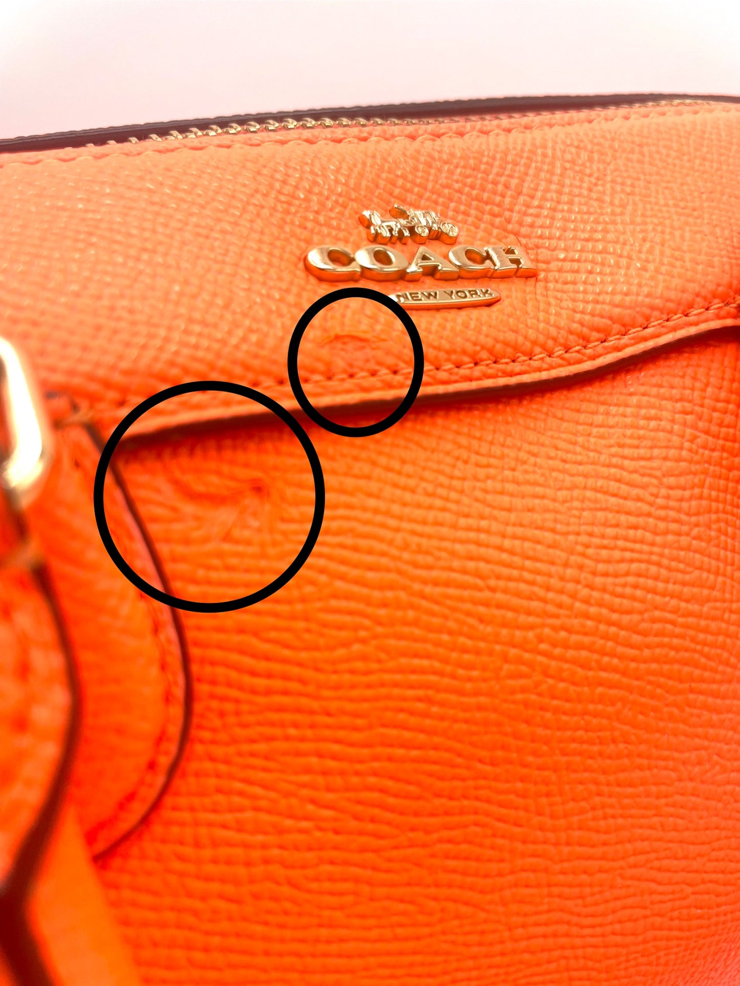 Coach Mini Bennett Satchel – Neon Orange Grained Leather (Style F67673)
