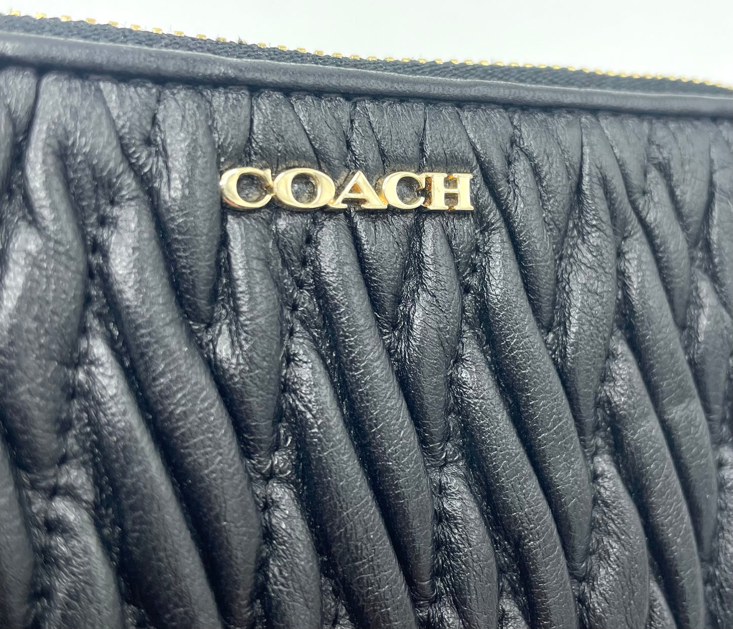 Coach Gathered Twist Leather Small Wallet
