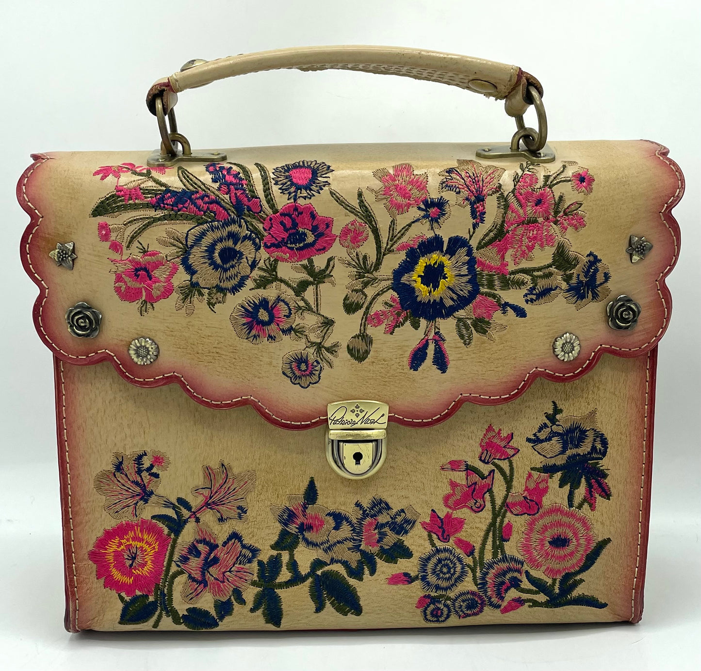 Patricia Nash Prairie Rose Embroidery Simona Satchel