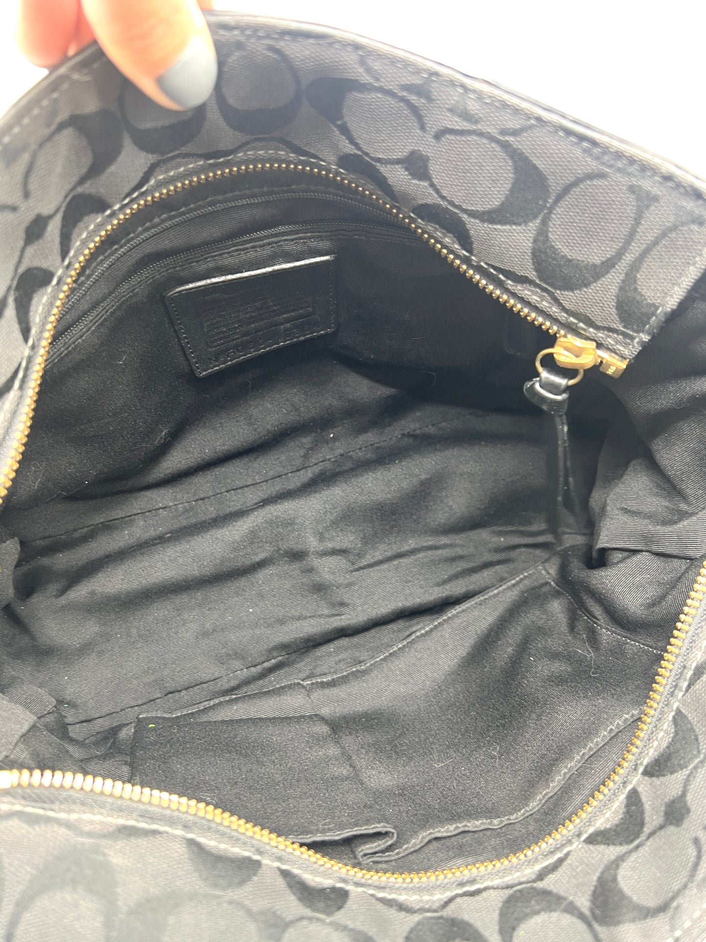 Coach Signature Satchel – Black with Gold-Tone Hardware