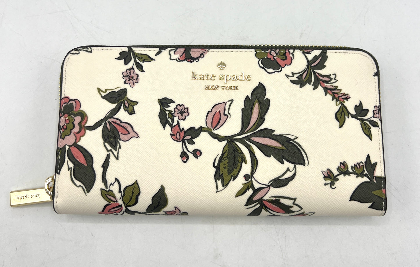 Kate Spade Madison Floral Large Continental Wallet – Off-White with Green & Pink Print