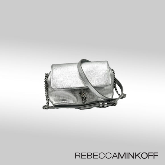 Rebecca Minkoff Flap Crossbody – Silver Leather