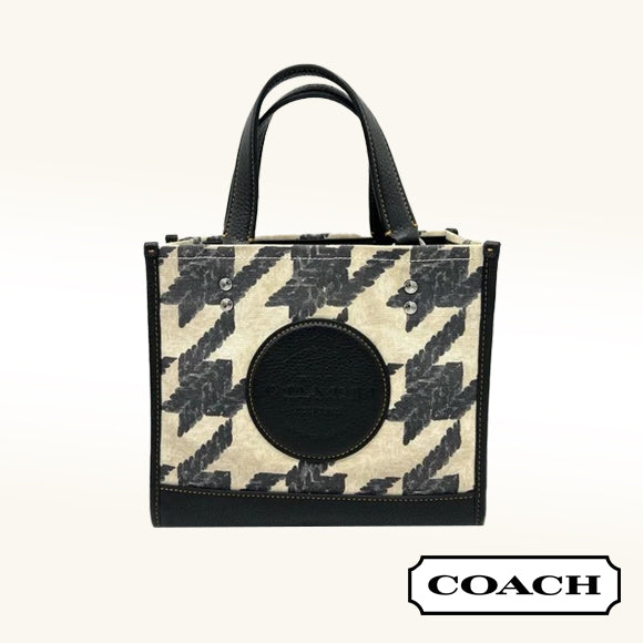 Coach Dempsey Tote 22 with Houndstooth Print