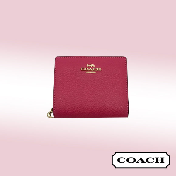 Coach Pebbled Leather Snap Wallet