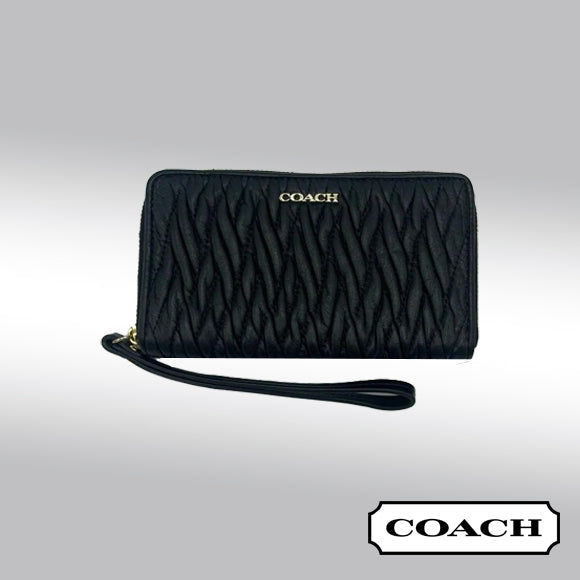 Coach Gathered Twist Leather Small Wallet